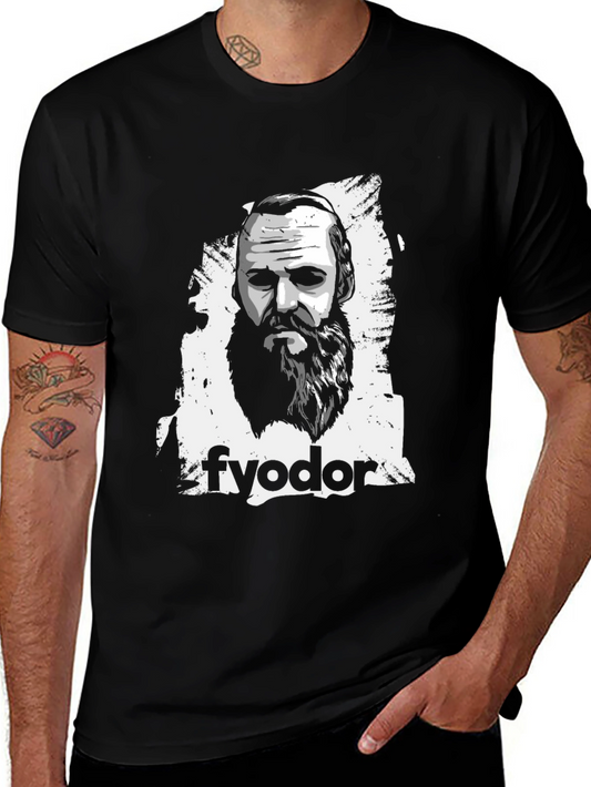 Fyodor Dostoyevsky Graphic T-Shirt - Black