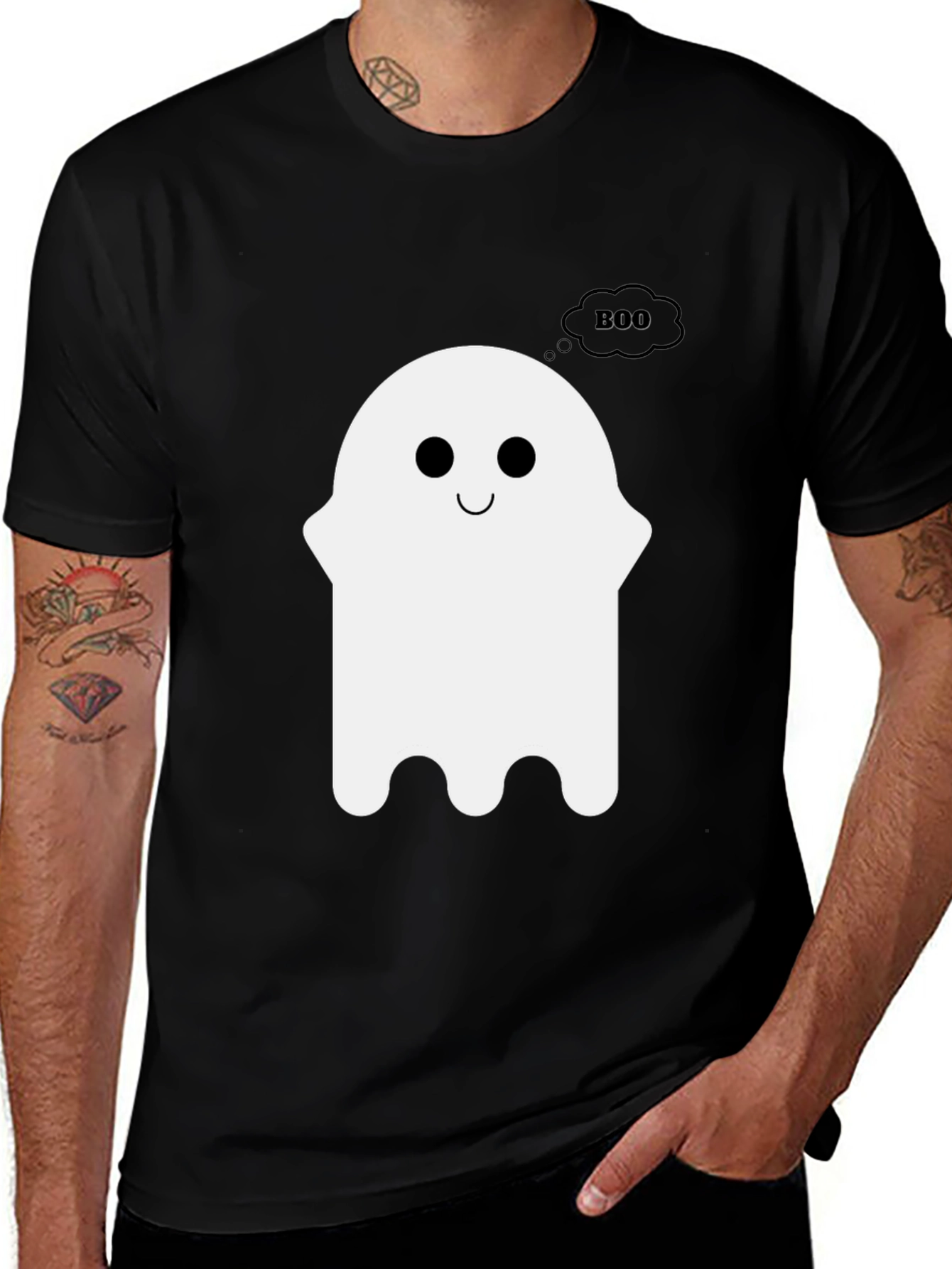 Boo Ghost Graphic Tee - Halloween Spooky Season Shirt