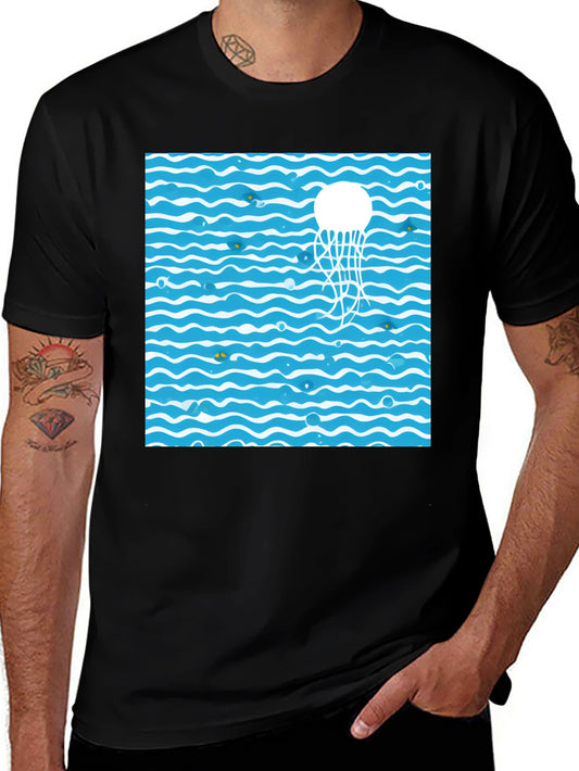 Jellyfish Waves Black T-Shirt