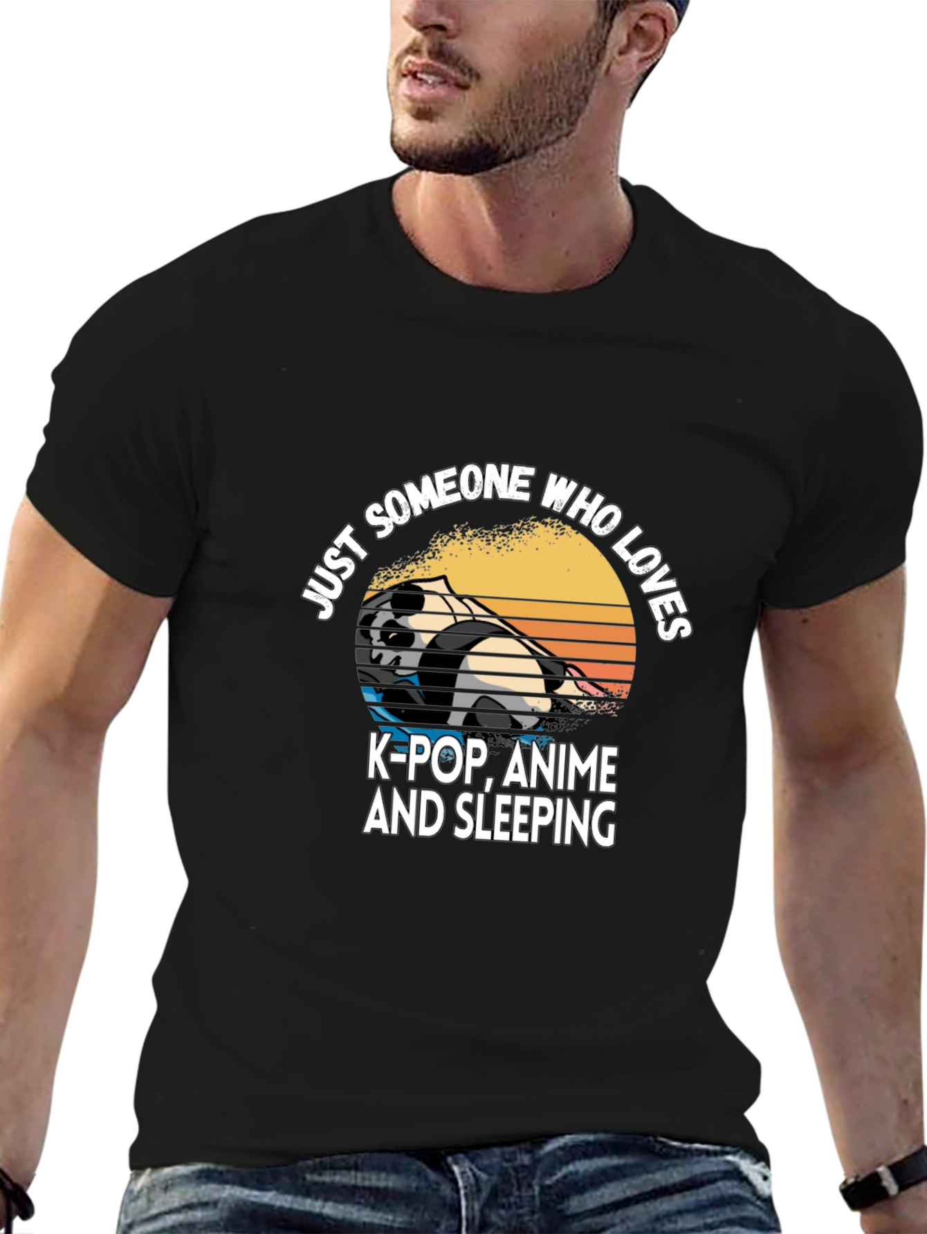 K-Pop Anime & Sleeping Panda T-Shirt