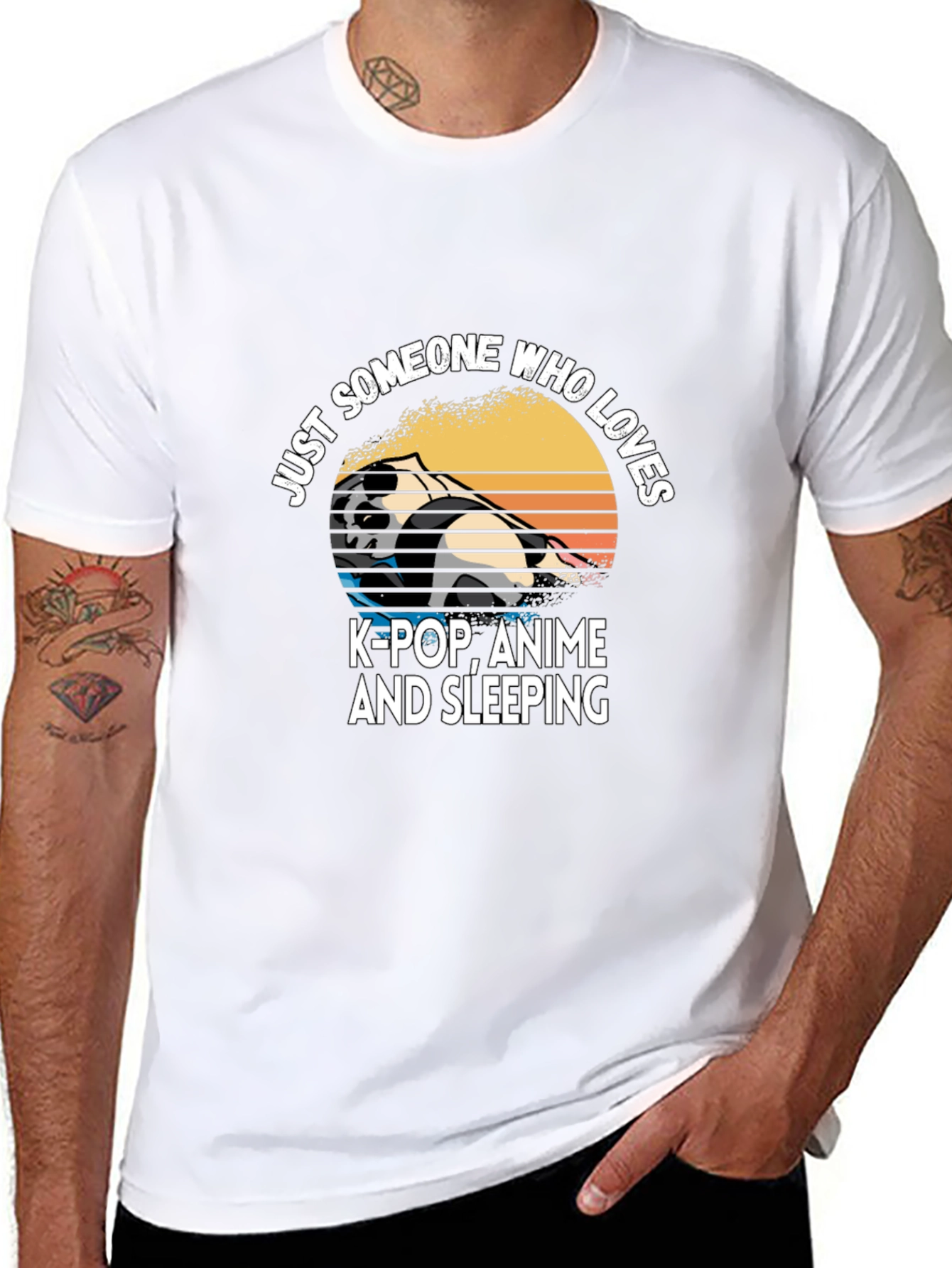 K-Pop Anime & Sleeping Panda T-Shirt