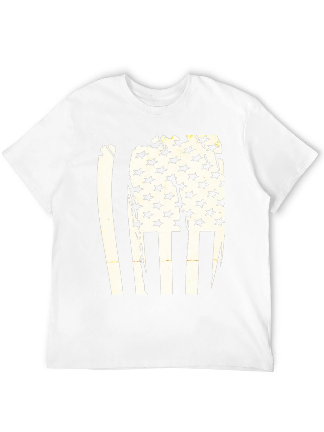 Distressed American Flag Graphic Tee - Black