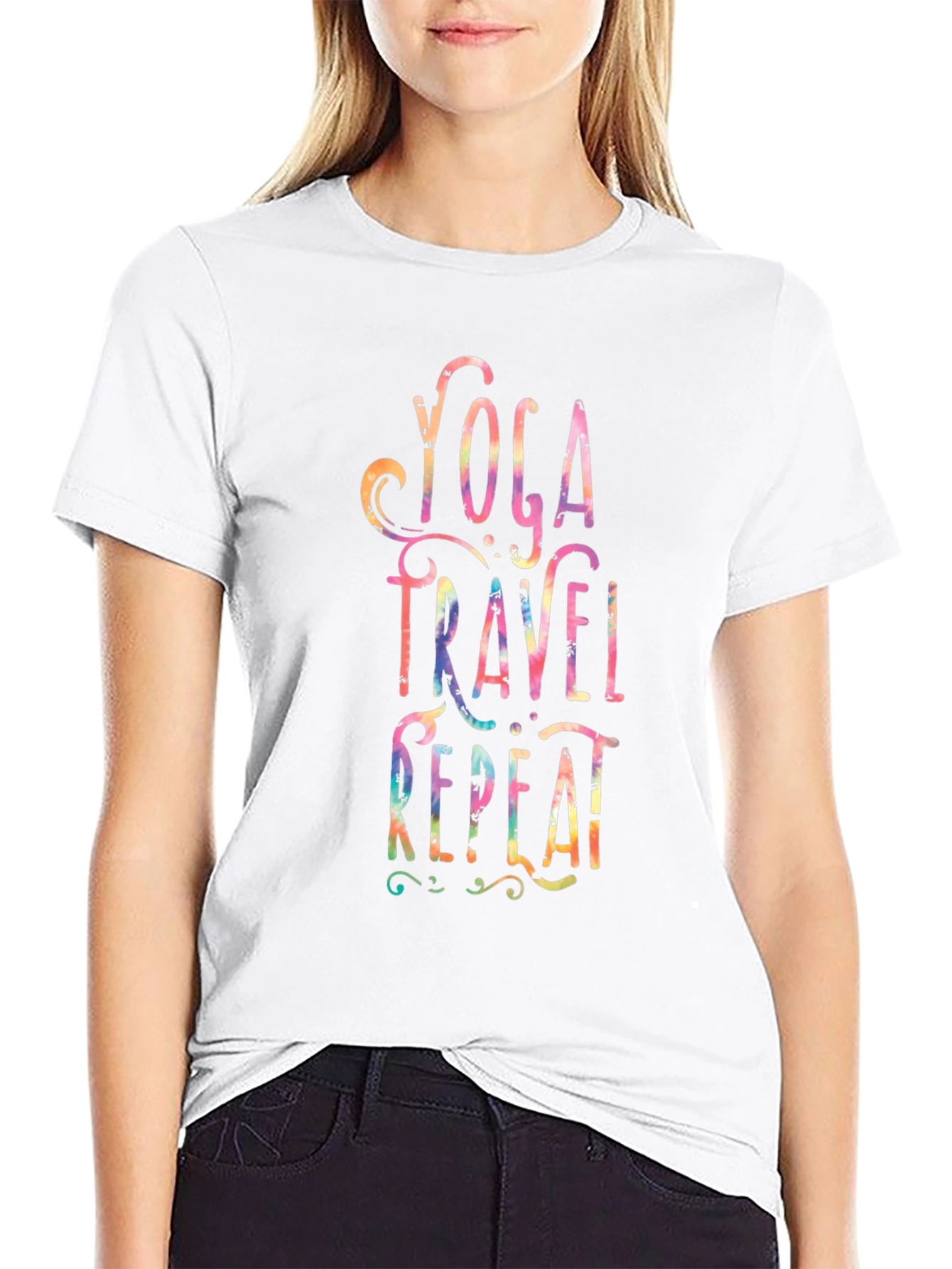 Yoga Travel Repeat Mens Graphic T-Shirt