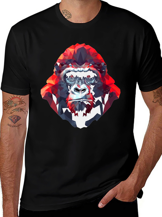 Geometric Gorilla Graphic Tee - Modern Style