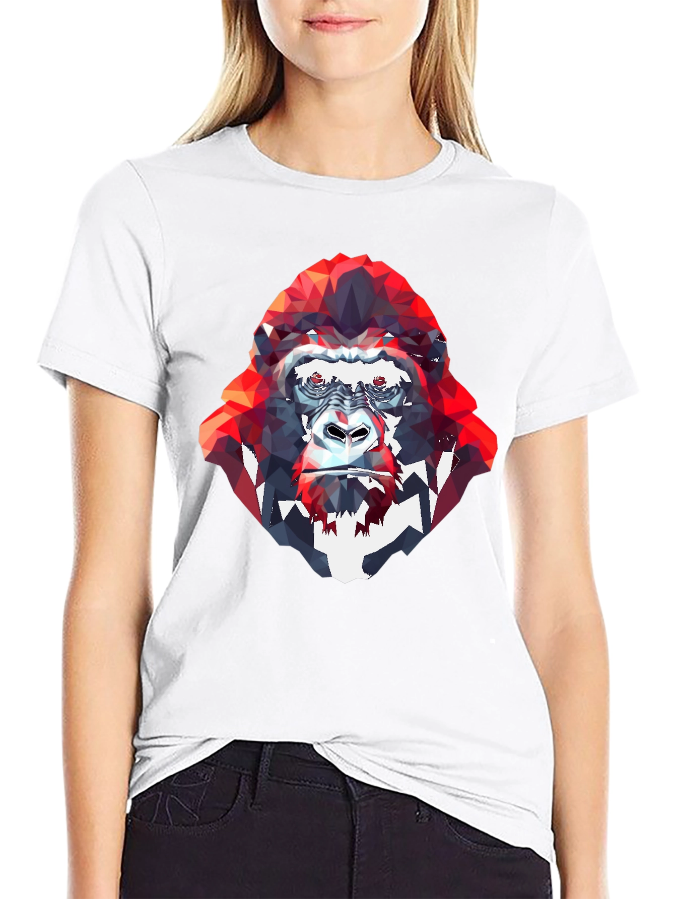 Geometric Gorilla Graphic Tee - Modern Style