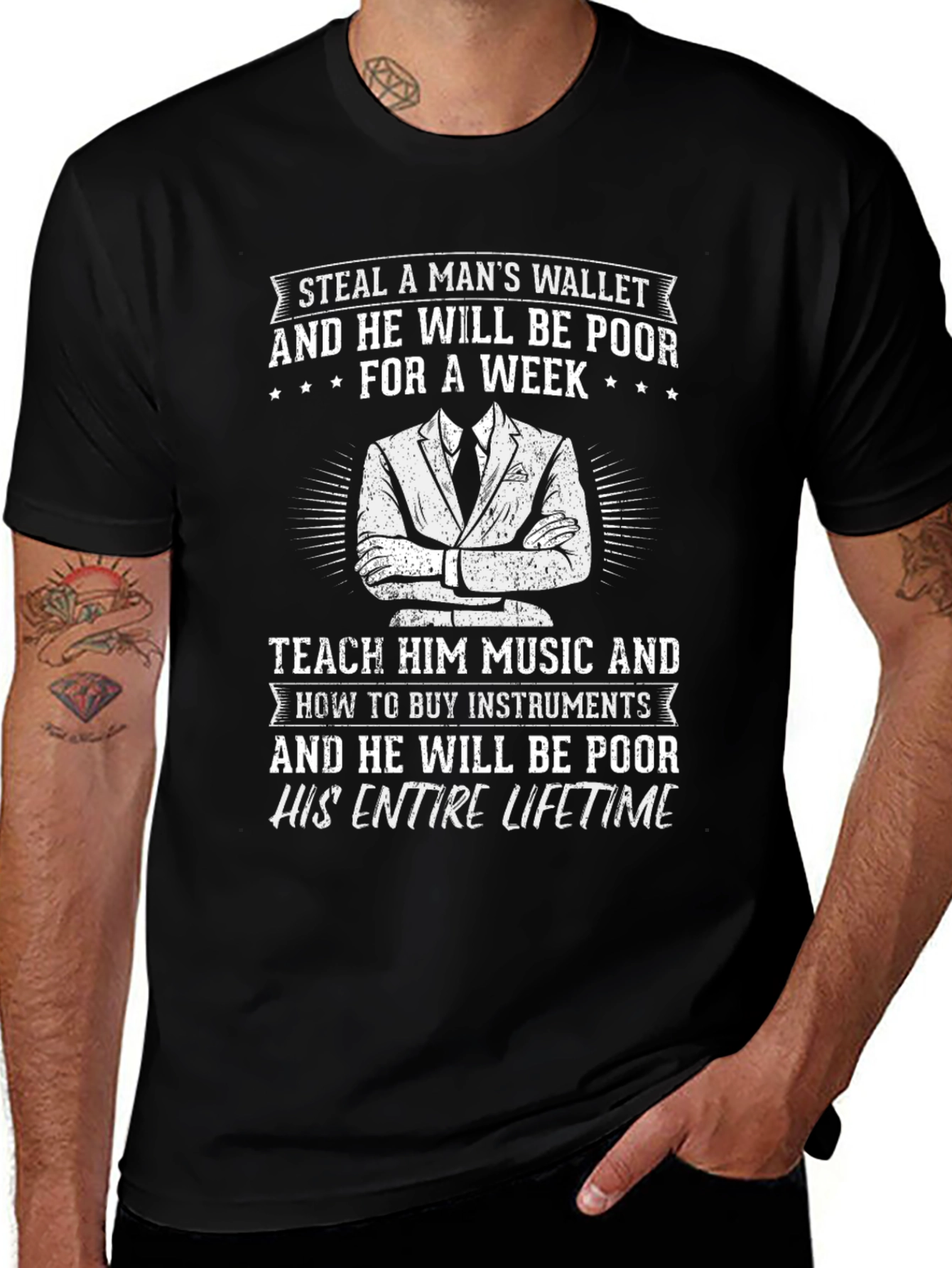 Steal Wallet T-Shirt: Music Lovers Humor