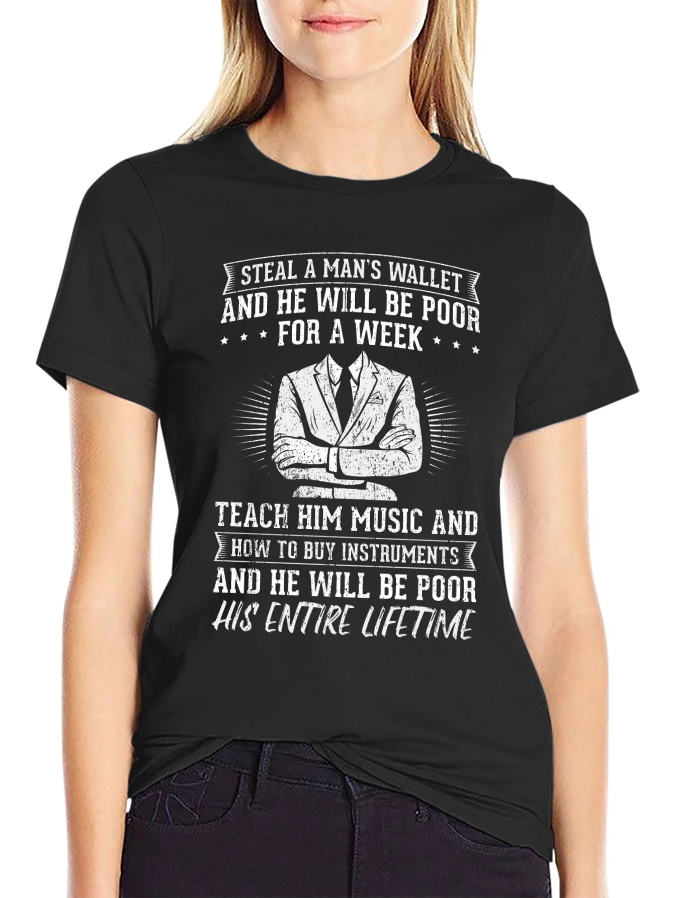 Steal Wallet T-Shirt: Music Lovers Humor