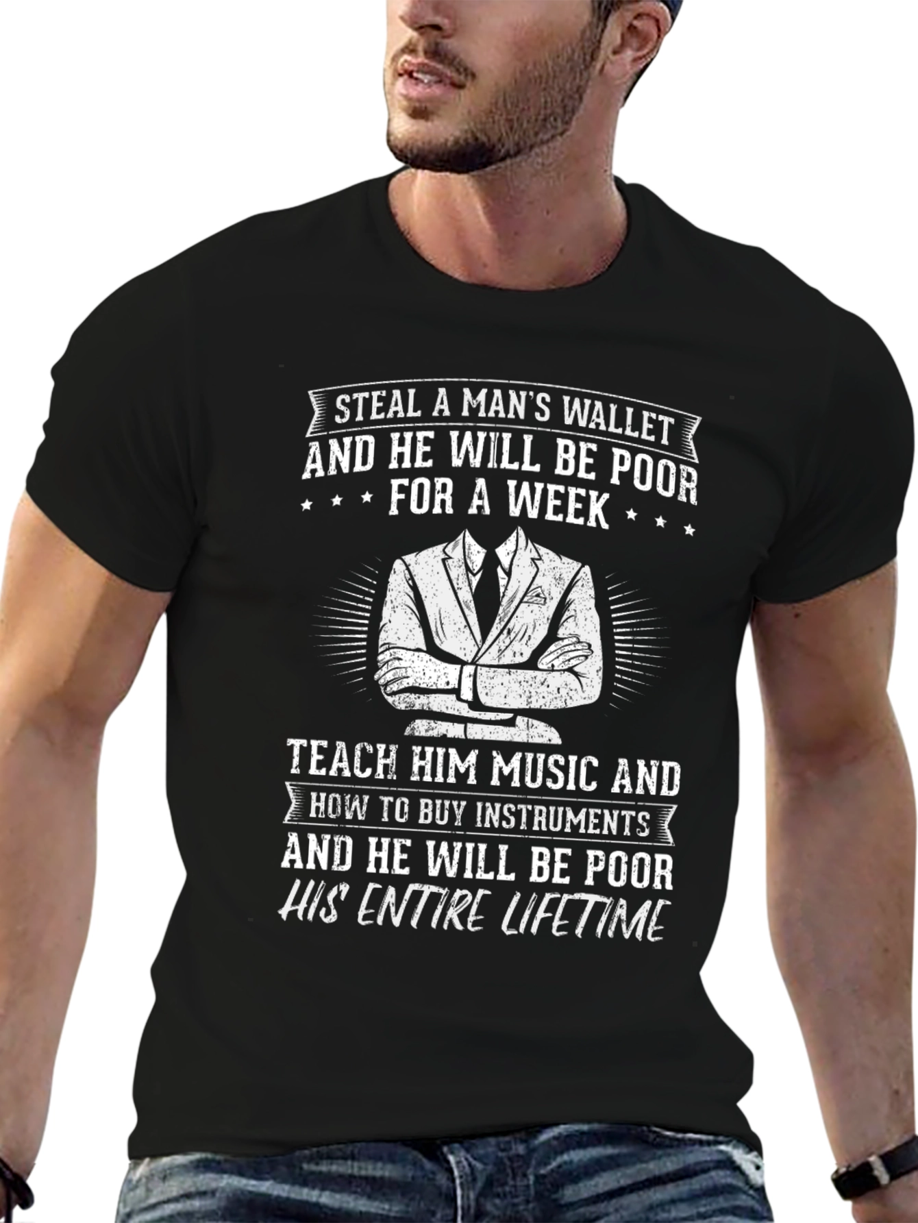 Steal Wallet T-Shirt: Music Lovers Humor