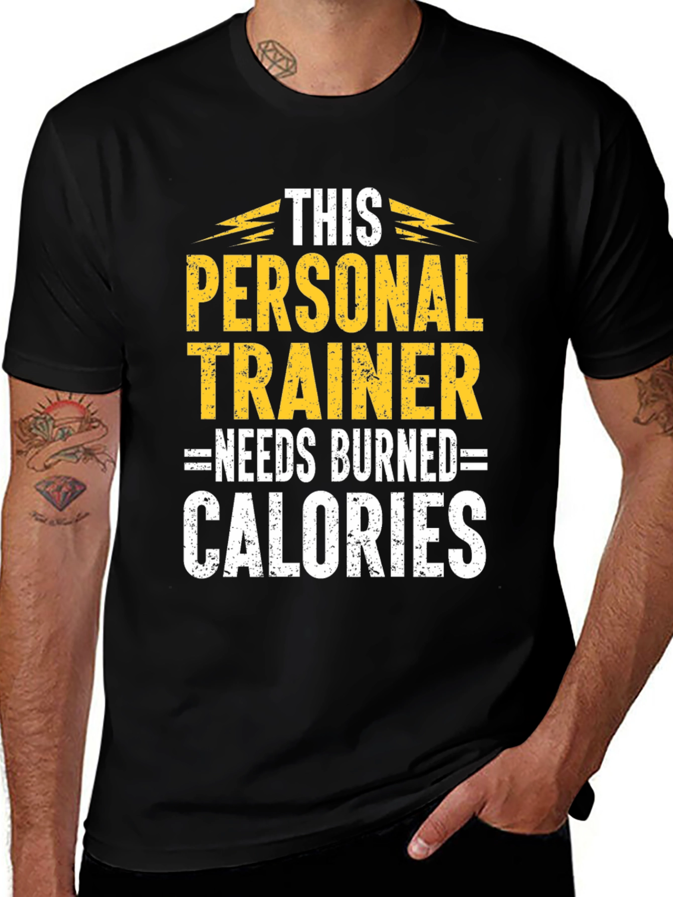 Personal Trainer Burned Calories Black Graphic T-Shirt