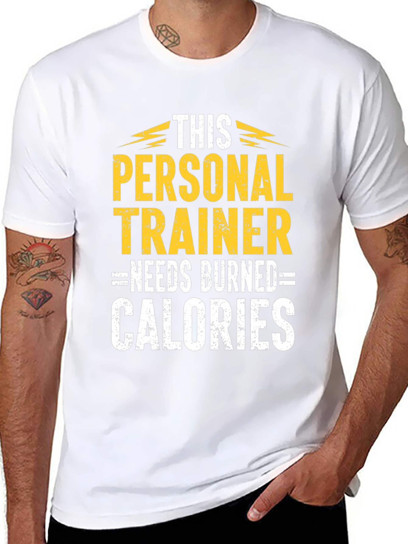 Personal Trainer Burned Calories Black Graphic T-Shirt