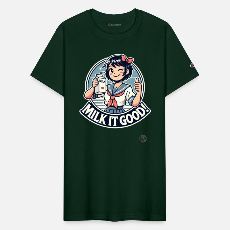 Winking Girl Holding Milk – “Milk It Good!”