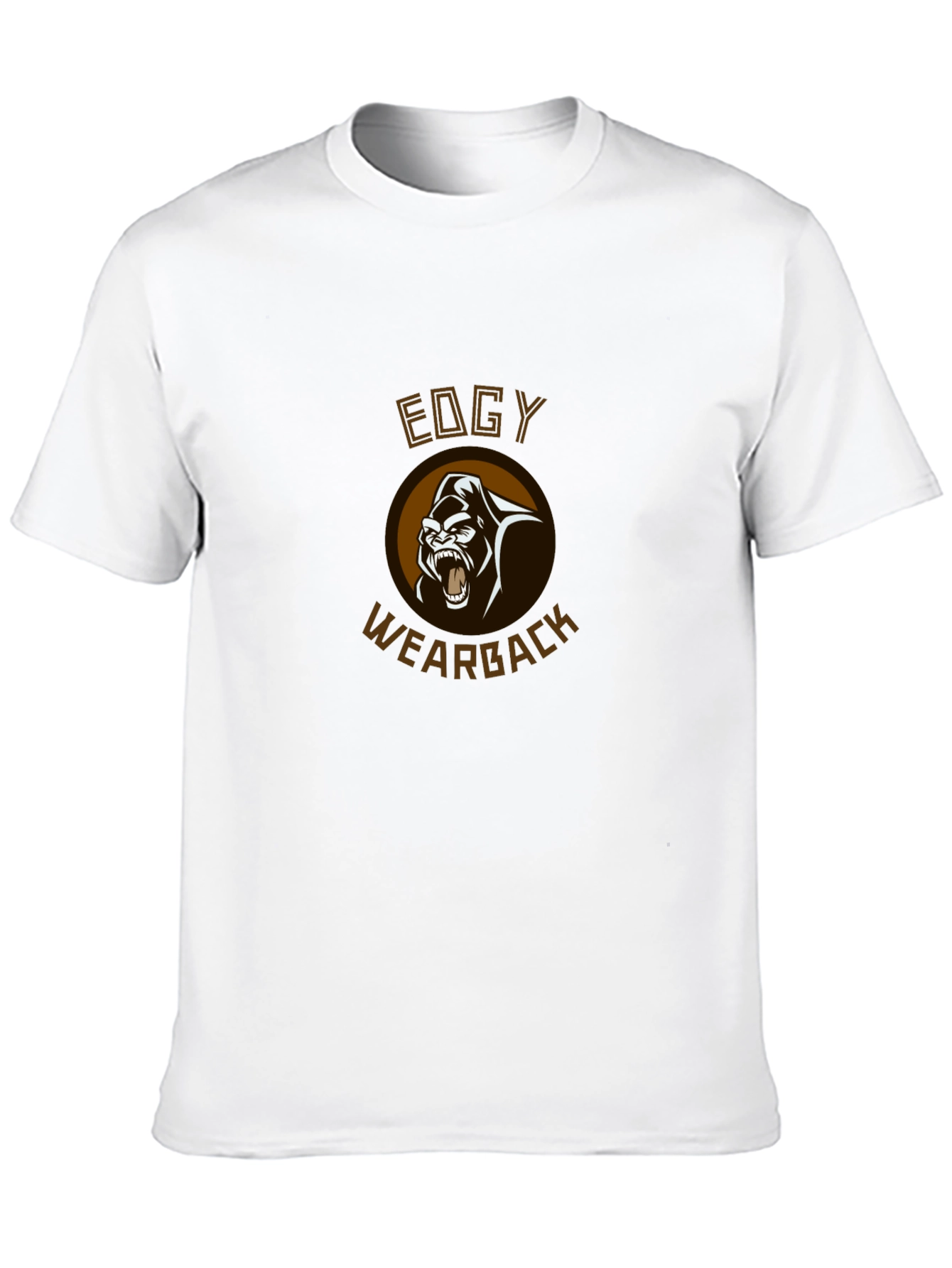 Edgy Wearback Gorilla Graphic T-Shirt