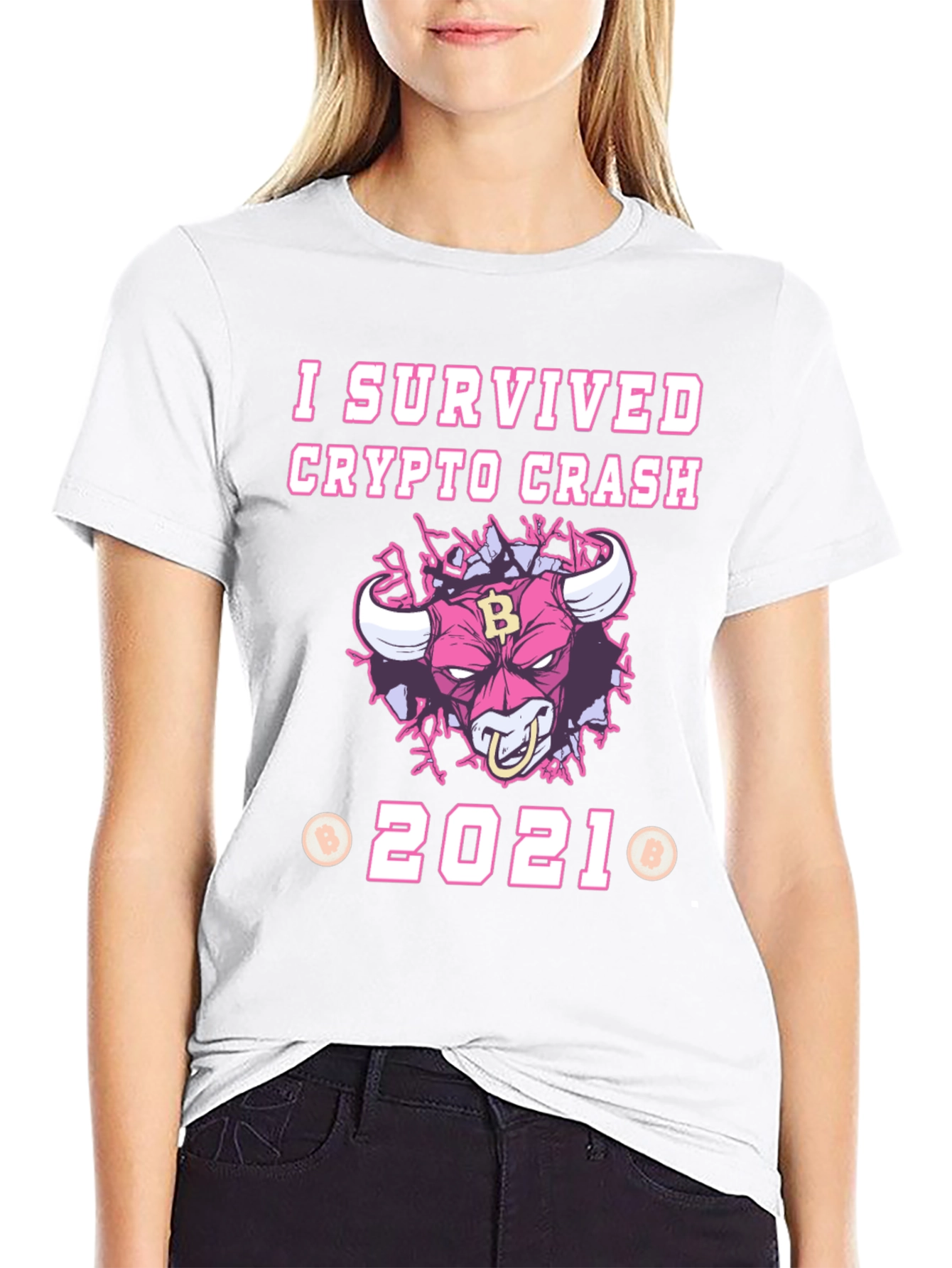 I Survived Crypto Crash 2021 Black T-Shirt