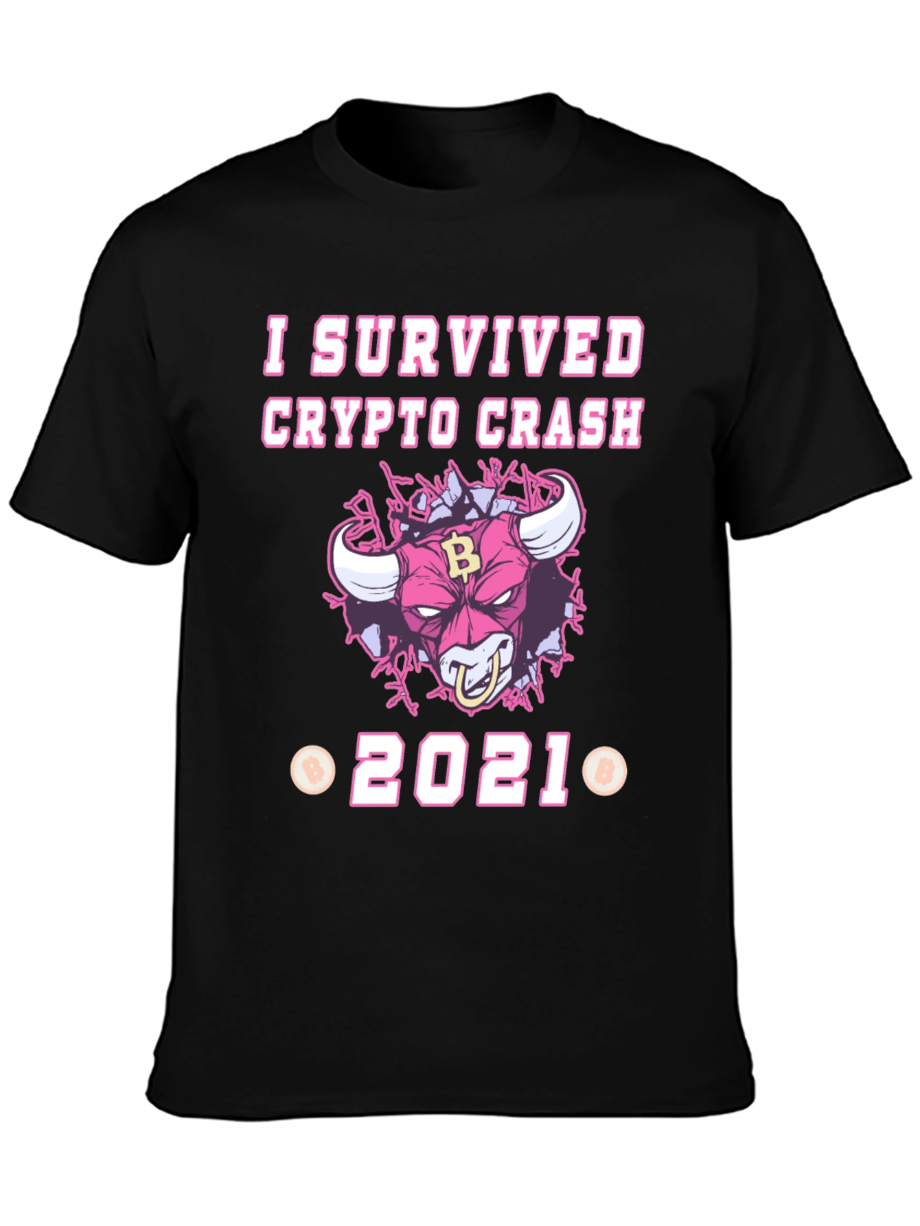 I Survived Crypto Crash 2021 Black T-Shirt