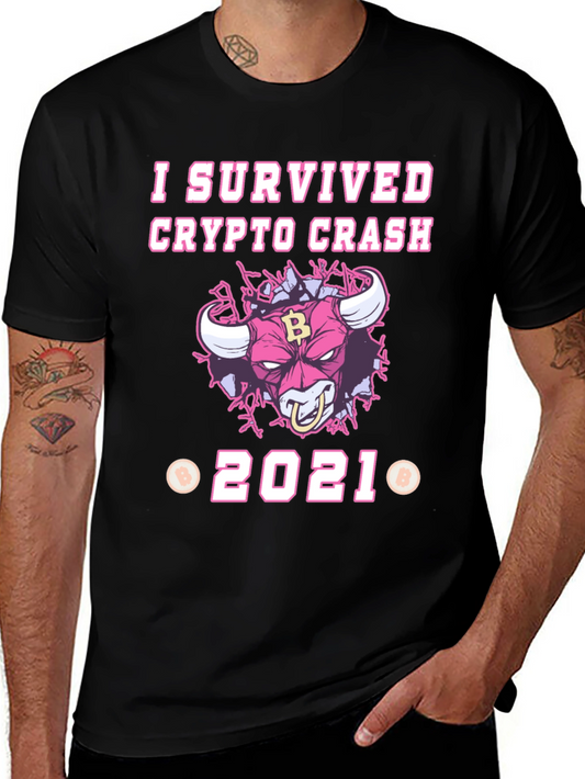 I Survived Crypto Crash 2021 Black T-Shirt