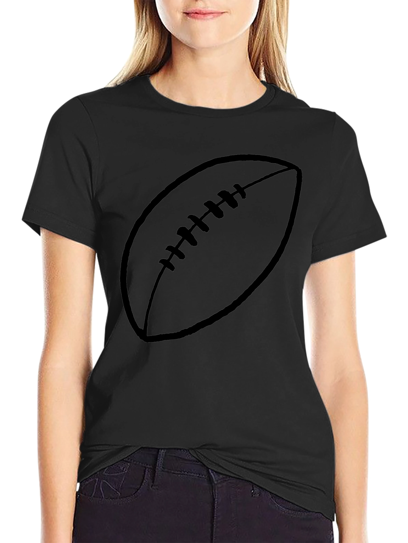 Football Graphic Tee - Casual Black T-Shirt