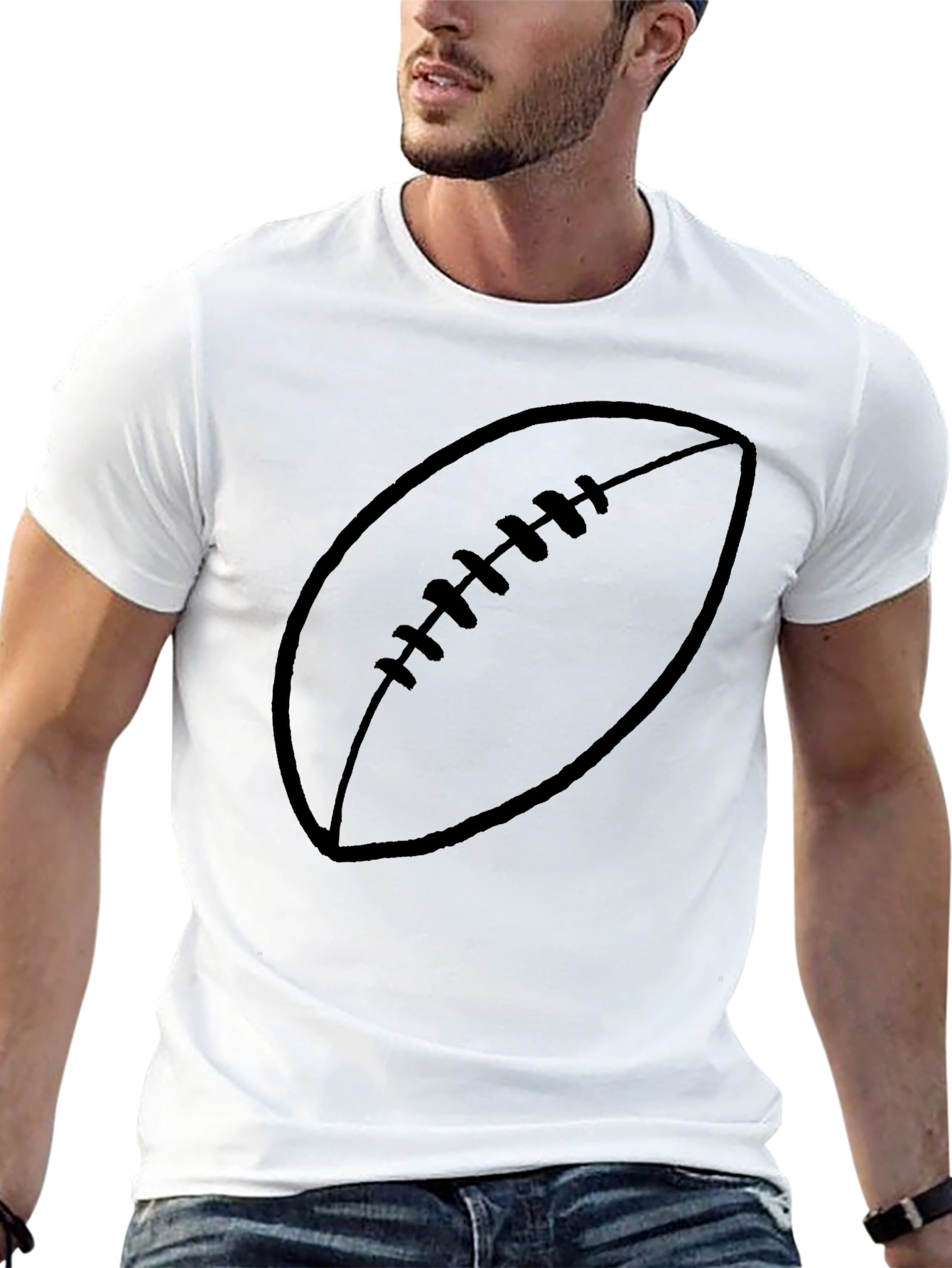Football Graphic Tee - Casual Black T-Shirt