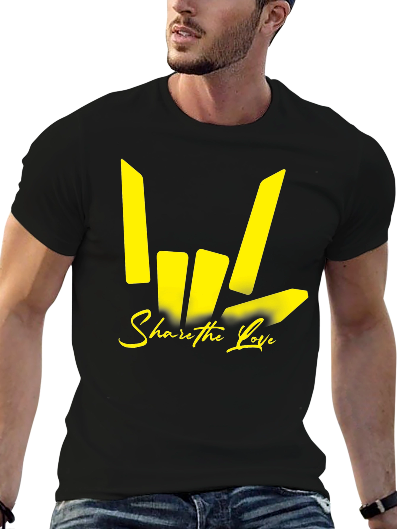 Share The Love Graphic T-Shirt - Black