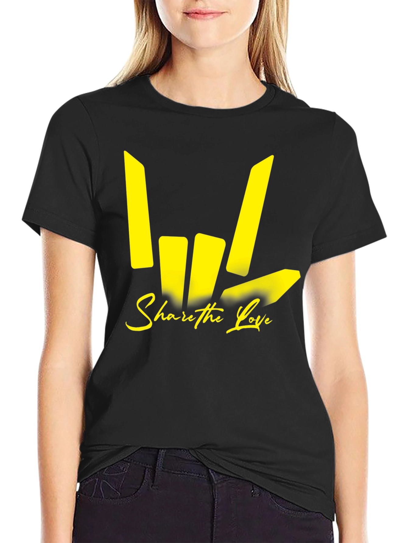 Share The Love Graphic T-Shirt - Black