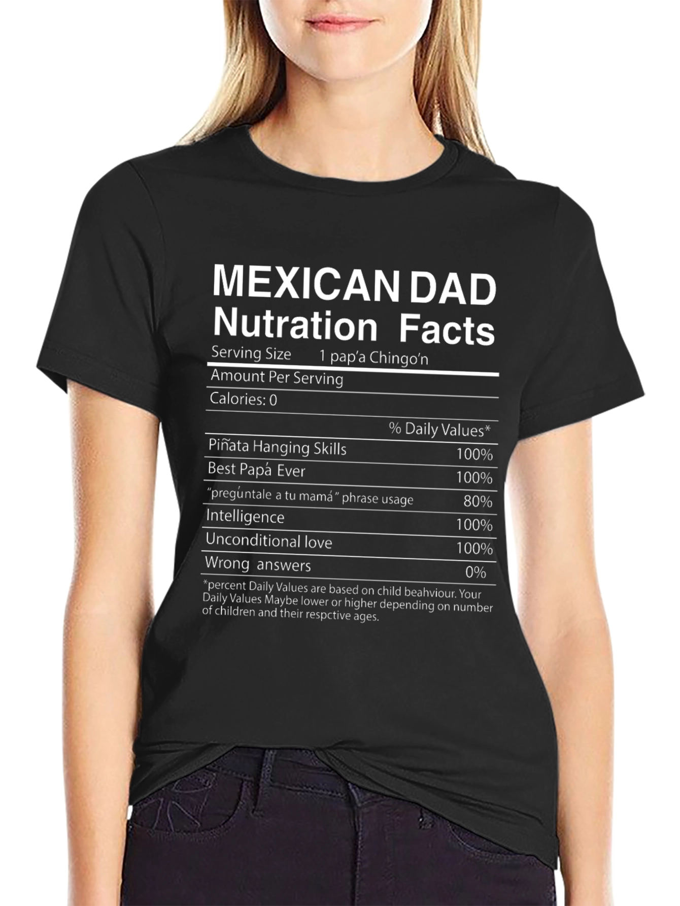 Mexican Dad Nutrition Facts Graphic Tee