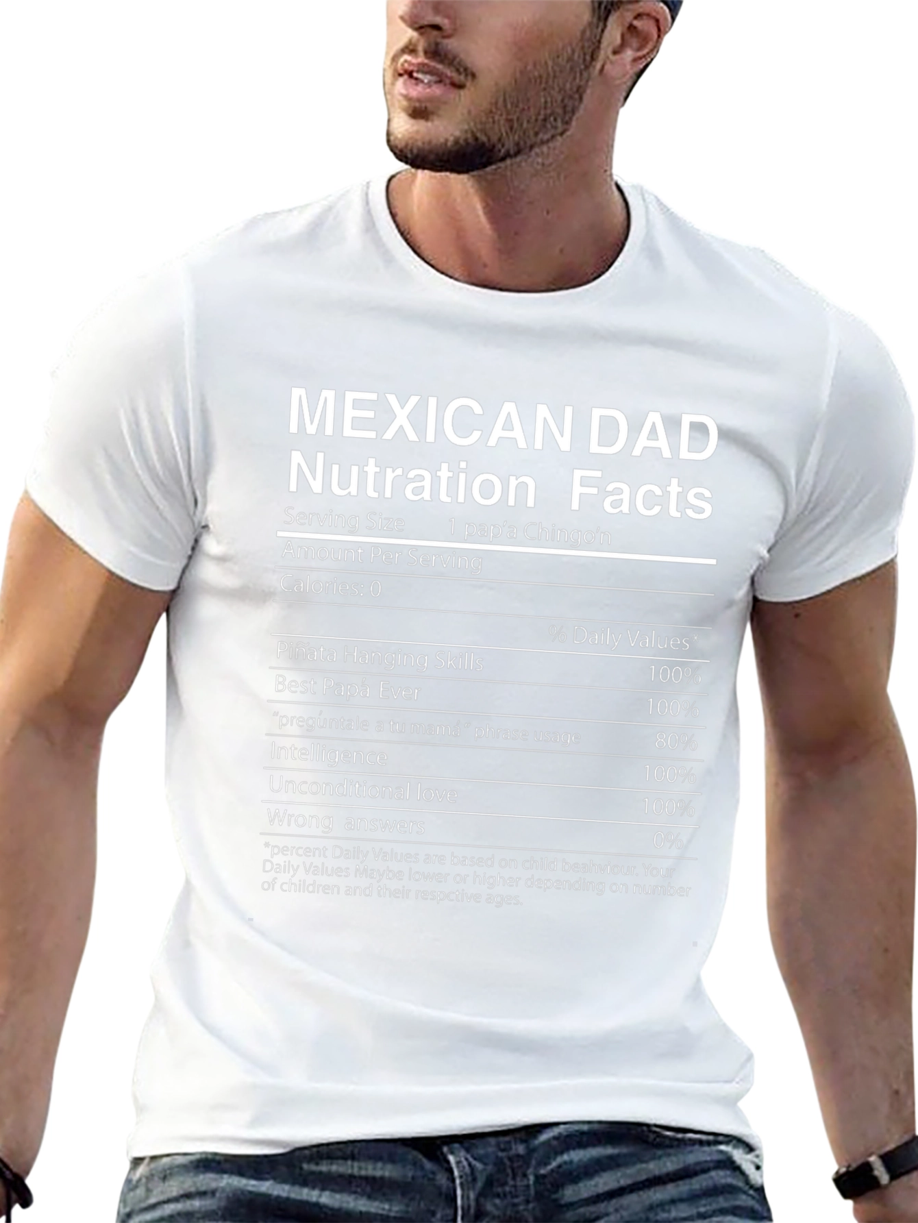 Mexican Dad Nutrition Facts Graphic Tee