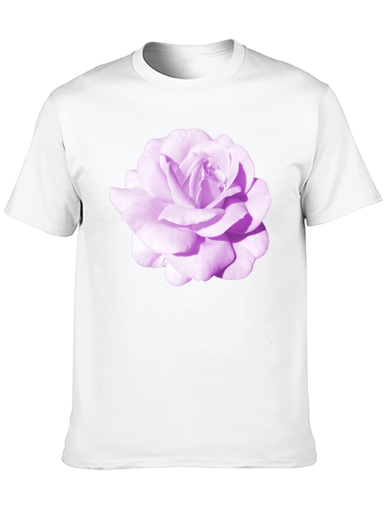 Black T-Shirt with Purple Rose Graphic