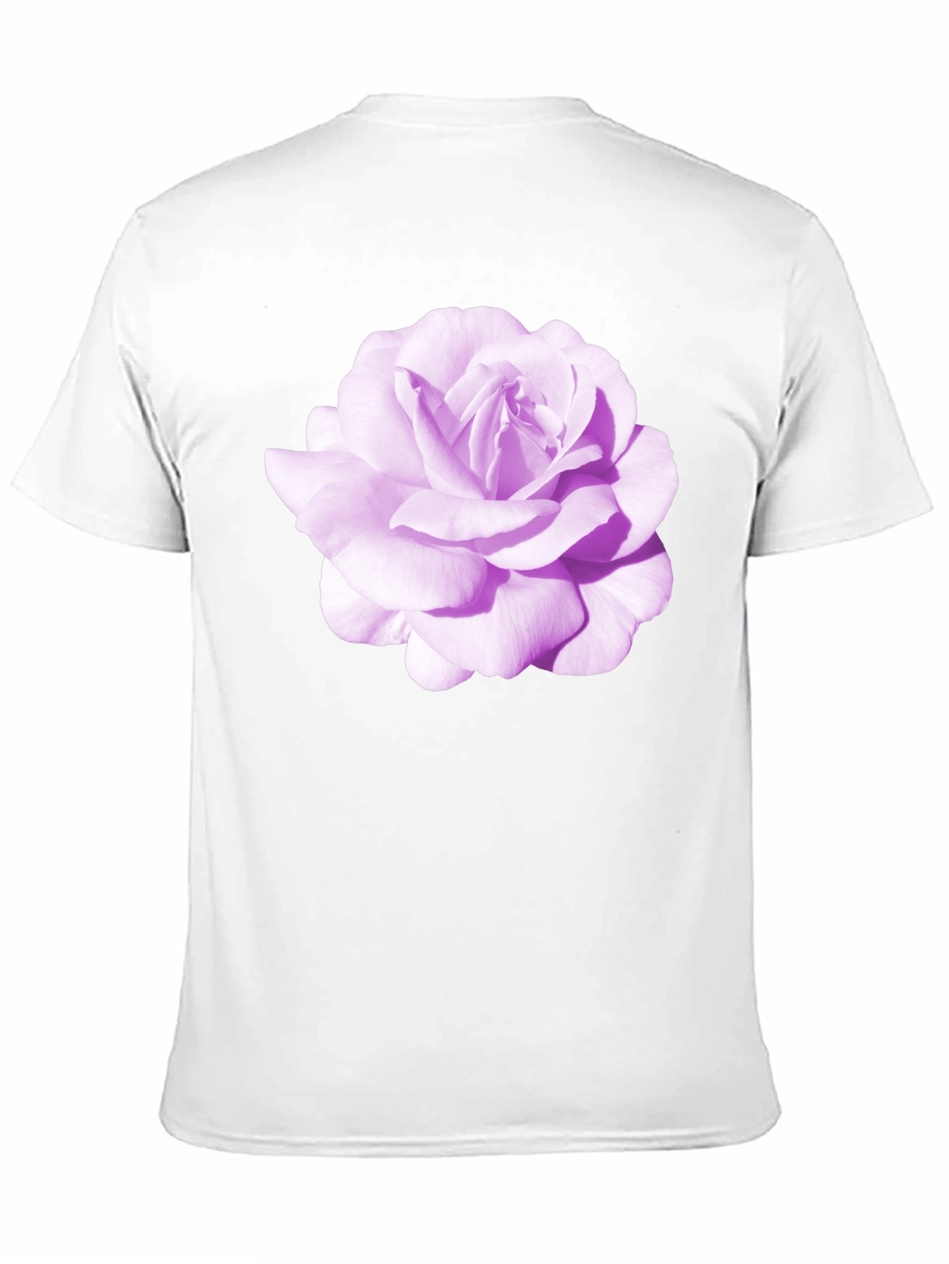 Black T-Shirt with Purple Rose Graphic