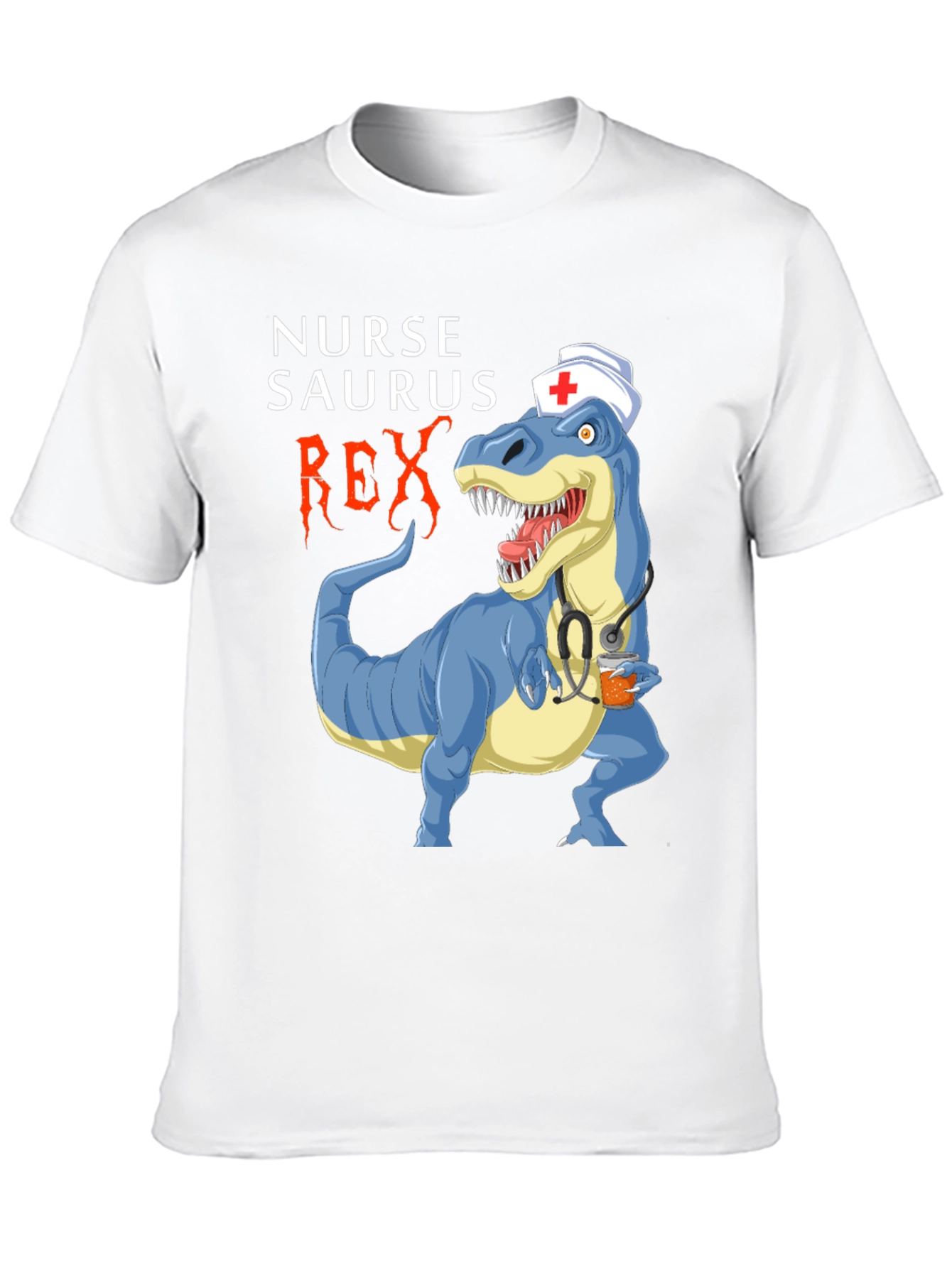 Nurse Saurus Rex T-Shirt Funny Dino Graphic Tee