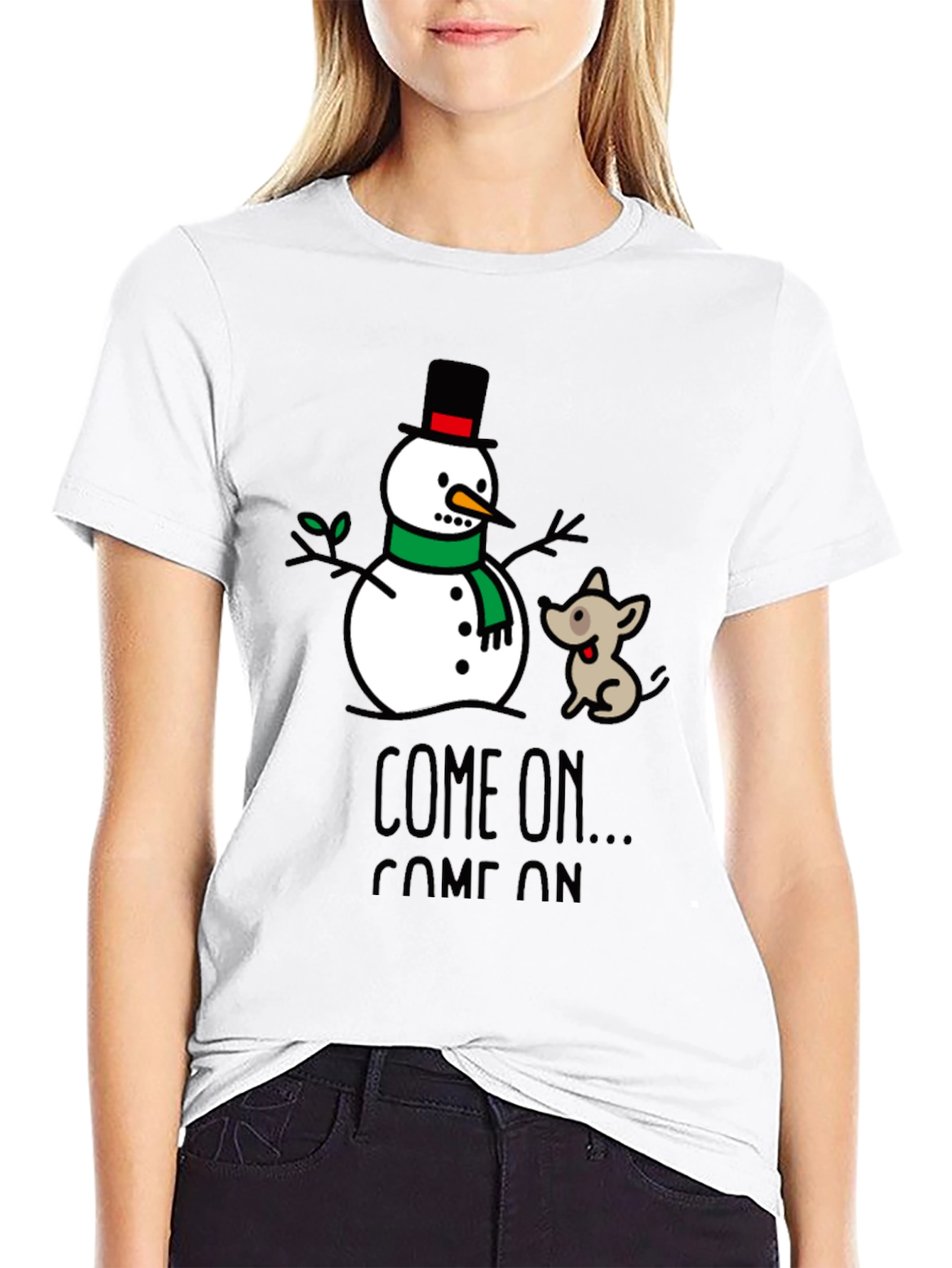 Snowman & Dog Graphic Tee - Come On...