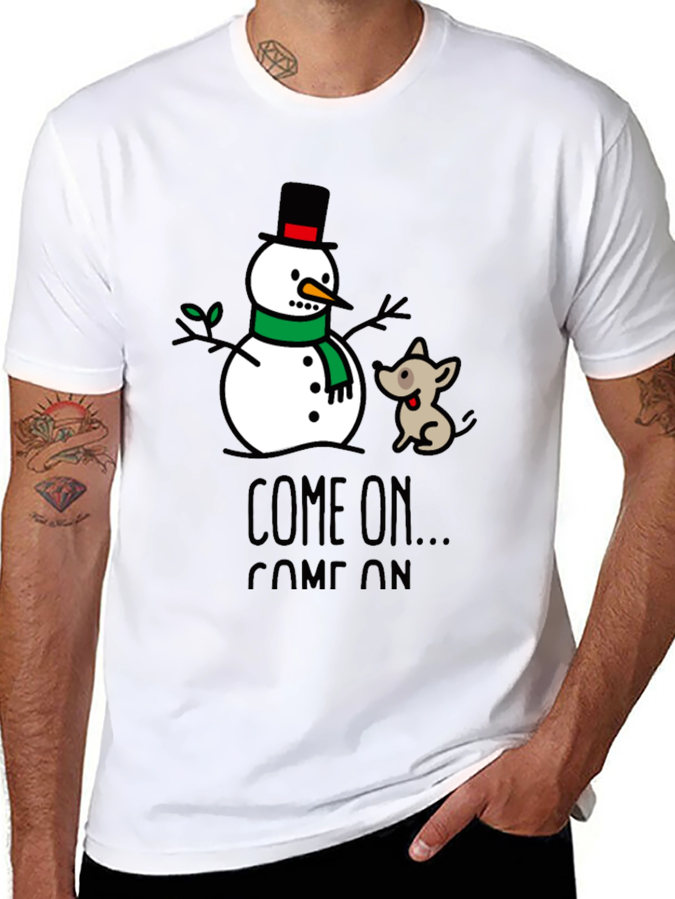 Snowman & Dog Graphic Tee - Come On...