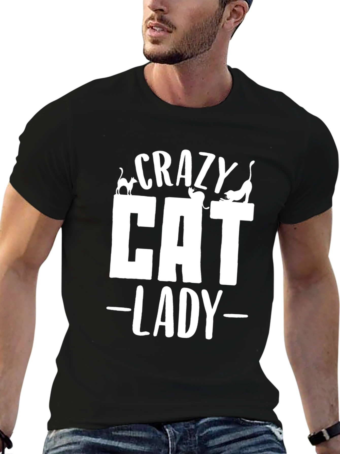 Crazy Cat Lady T-Shirt - Black