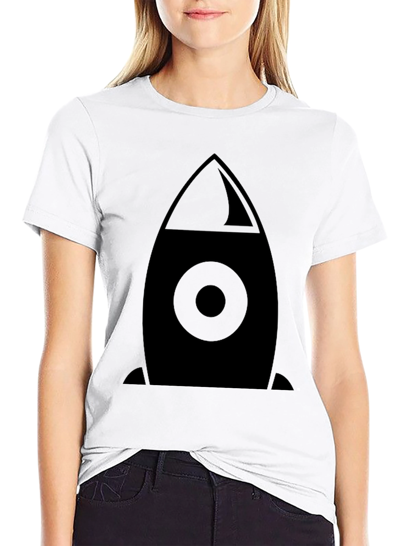 Rocket Graphic Black T-Shirt - Space Adventure Style