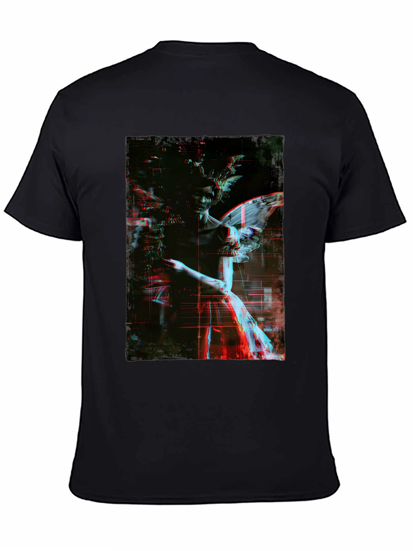 Angel Graphic Print Black T-Shirt
