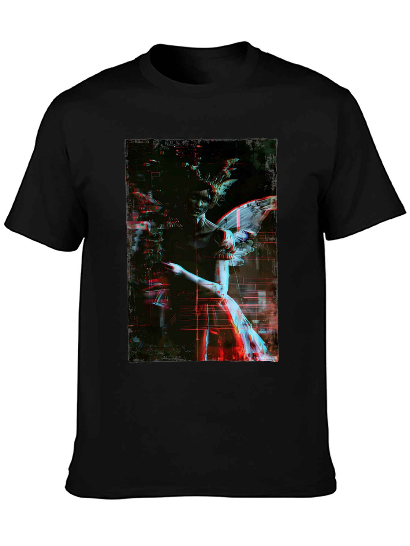 Angel Graphic Print Black T-Shirt