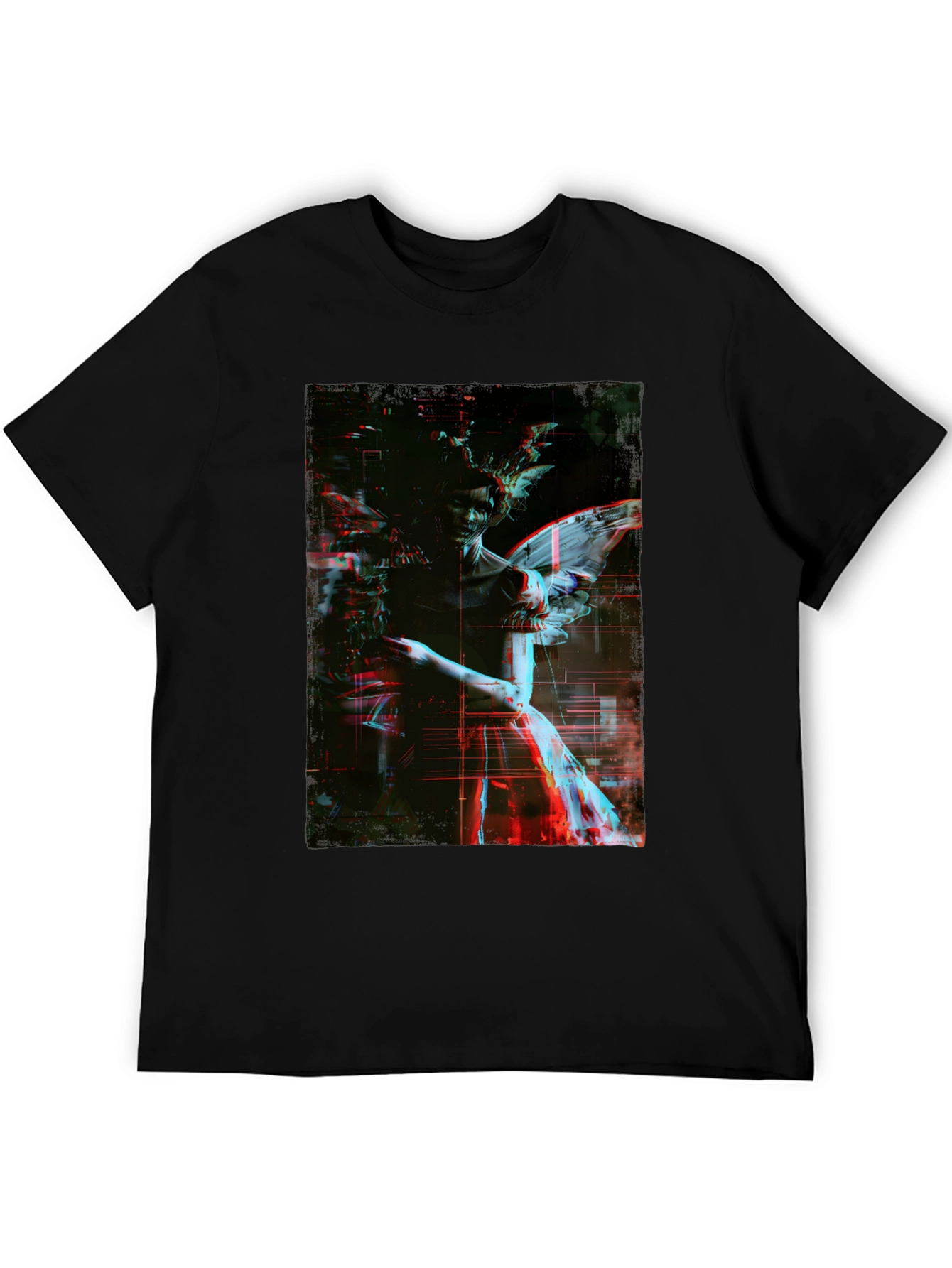 Angel Graphic Print Black T-Shirt