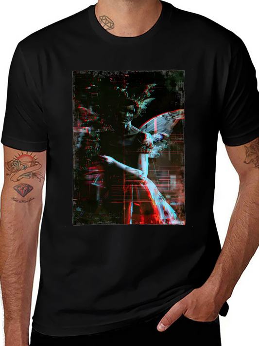 Angel Graphic Print Black T-Shirt
