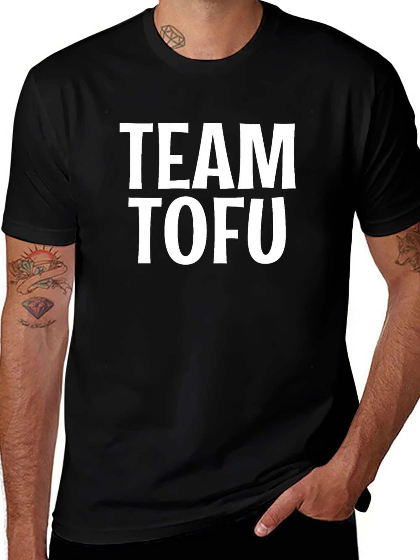Team Tofu Black T-Shirt - Vegan & Vegetarian Pride