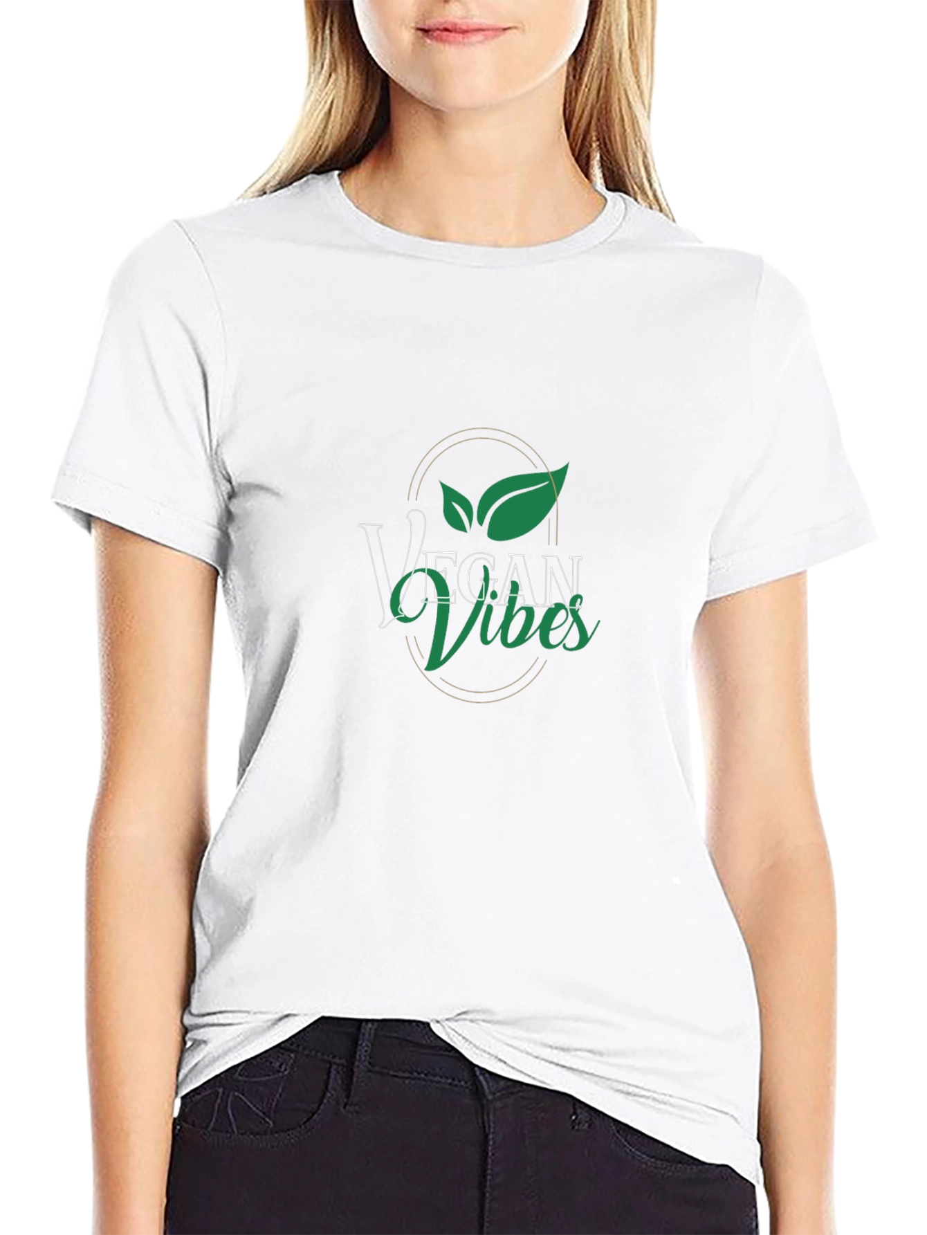 Vegan Vibes Graphic Tee - Black Cotton T-Shirt