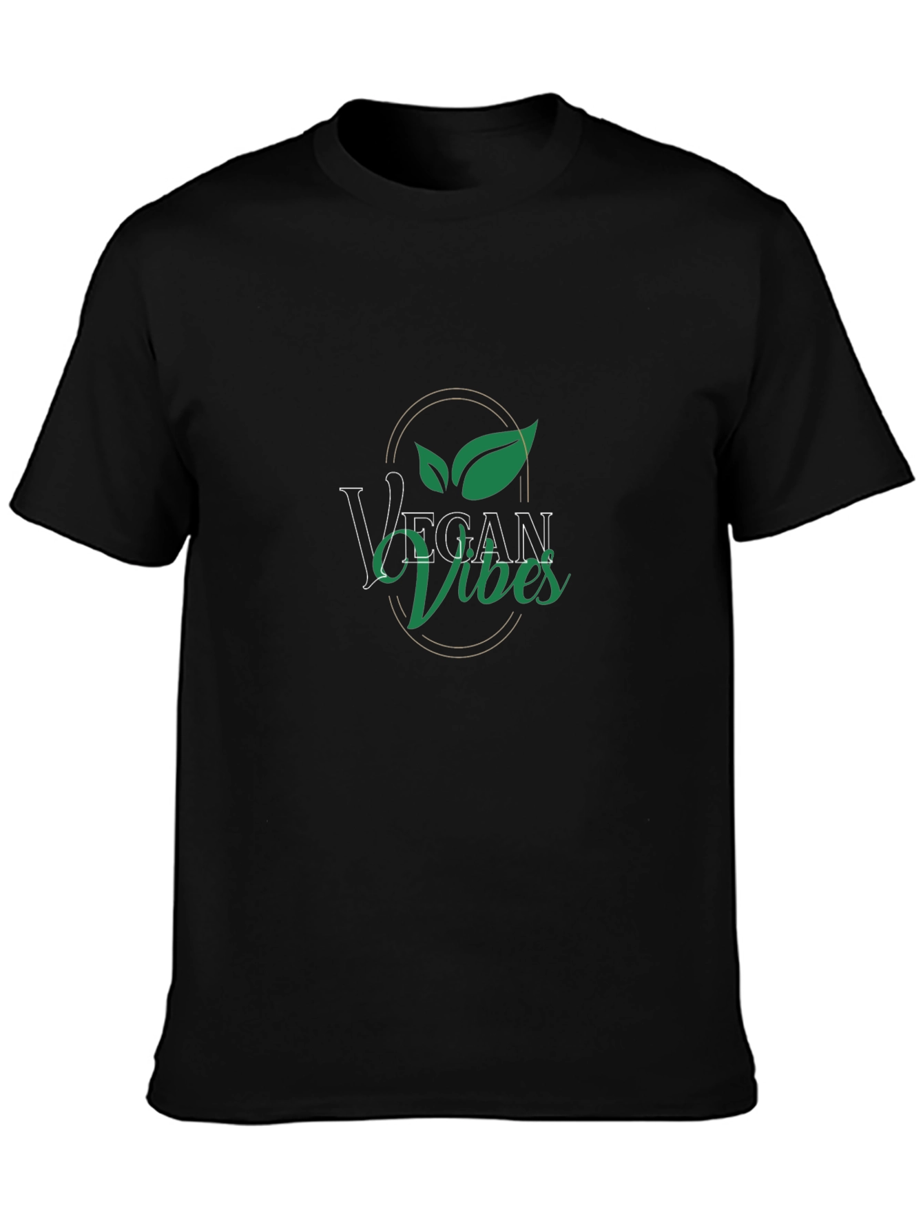 Vegan Vibes Graphic Tee - Black Cotton T-Shirt