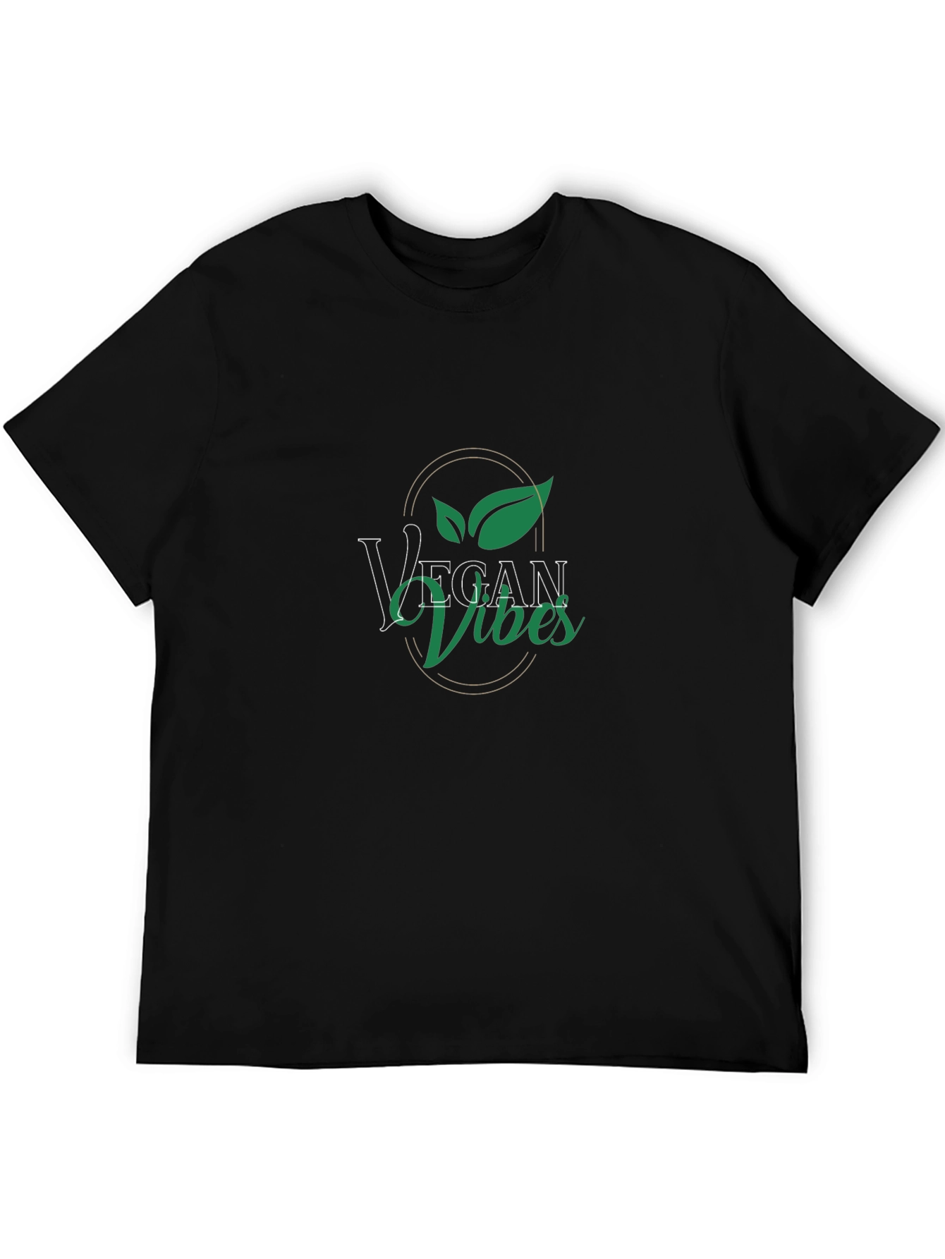 Vegan Vibes Graphic Tee - Black Cotton T-Shirt