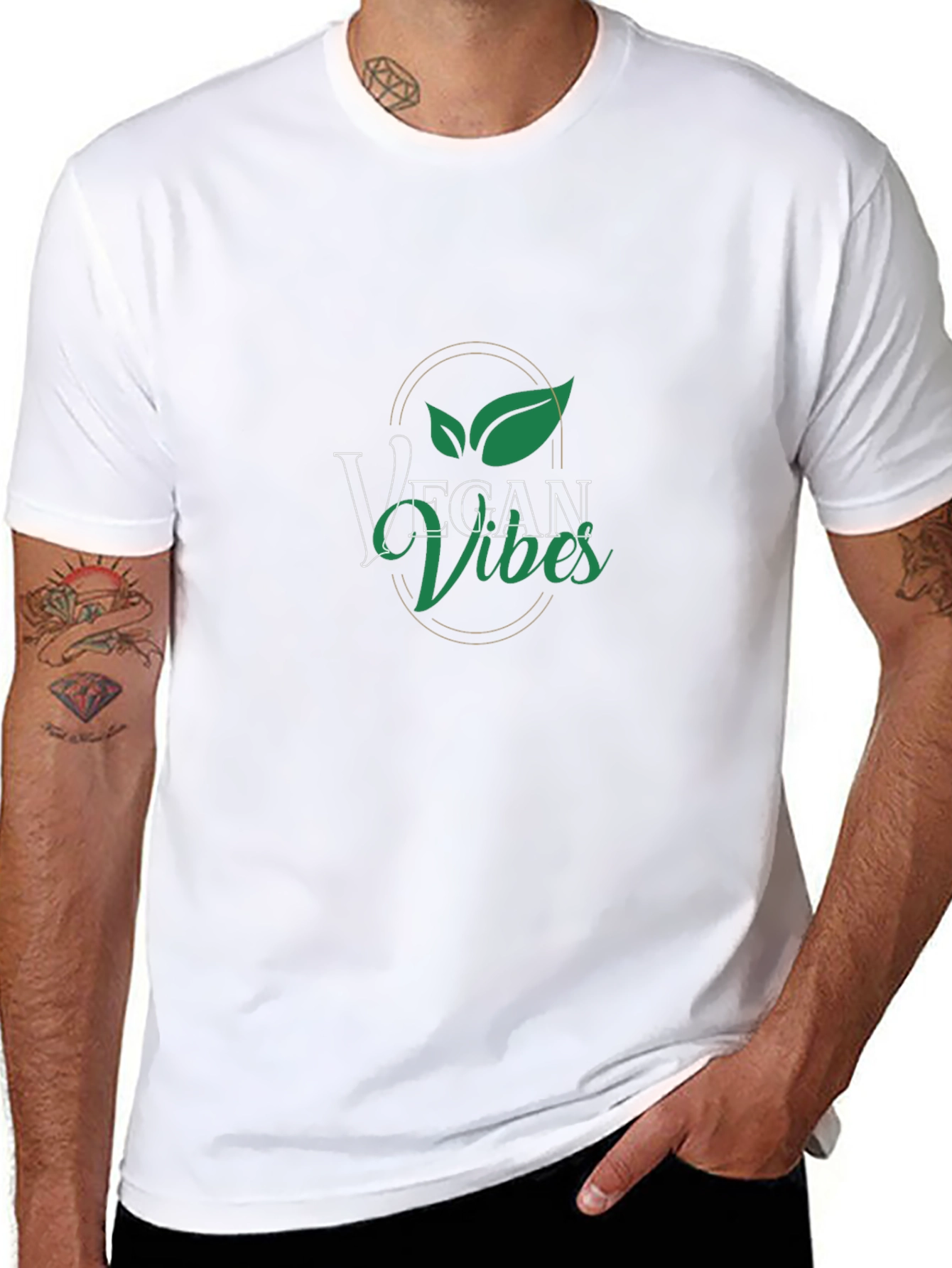 Vegan Vibes Graphic Tee - Black Cotton T-Shirt