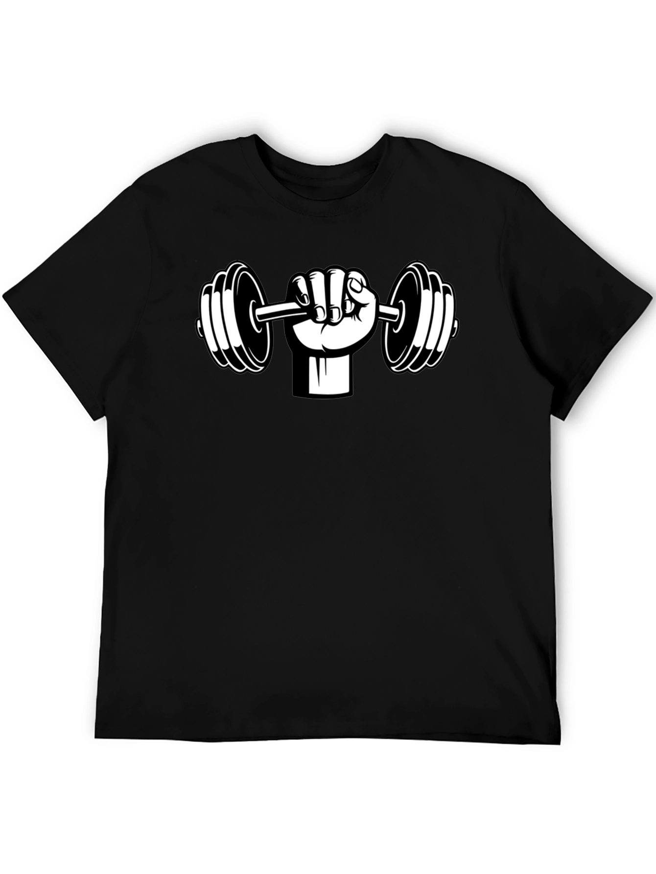 Weightlifting Graphic Tee - Black Cotton Gym Shirt