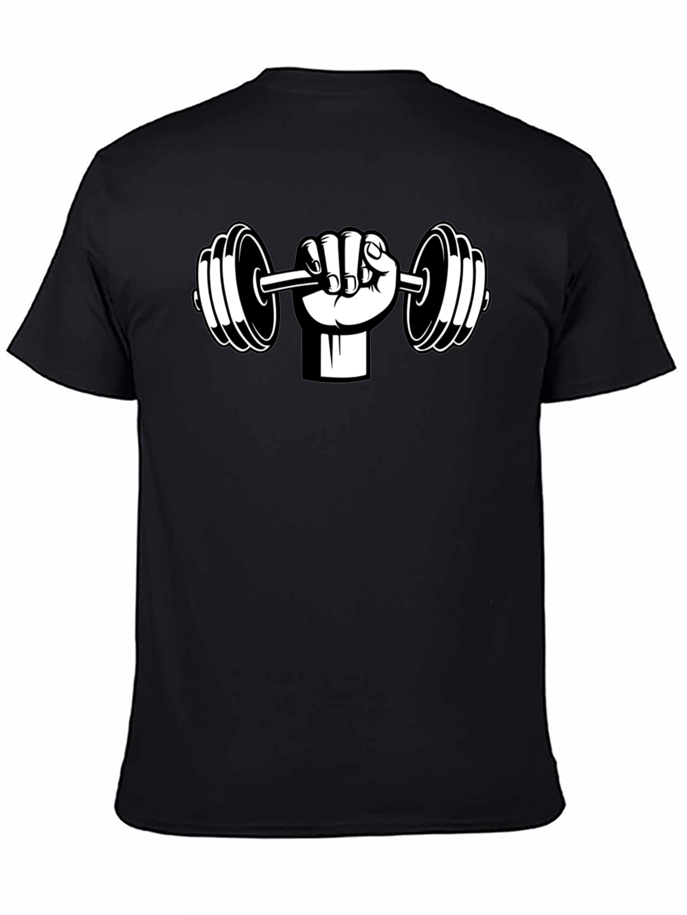 Weightlifting Graphic Tee - Black Cotton Gym Shirt