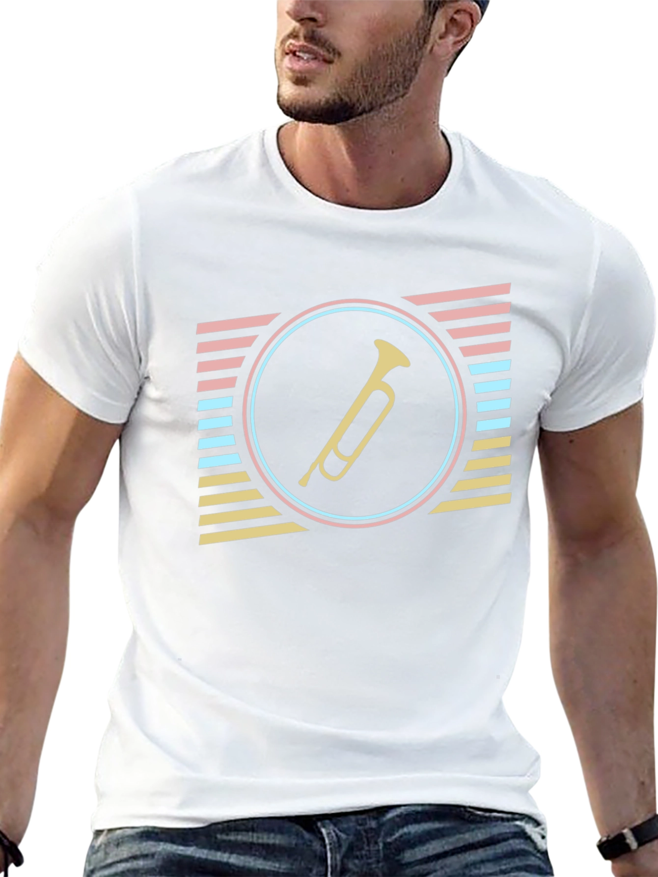 Retro Trumpet Graphic Tee - Stylish & Unique