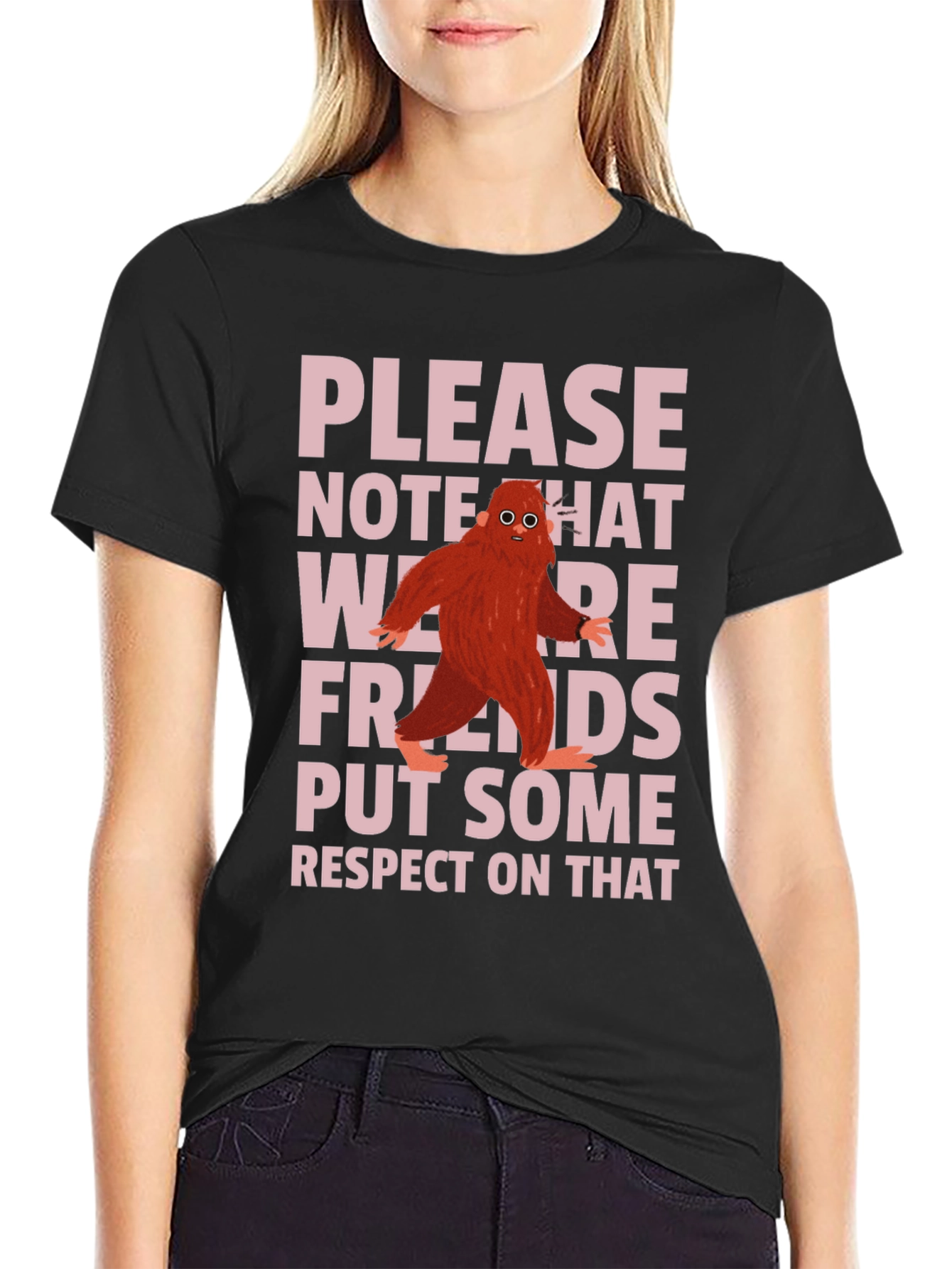 Please Note We Are Friends Black T-Shirt