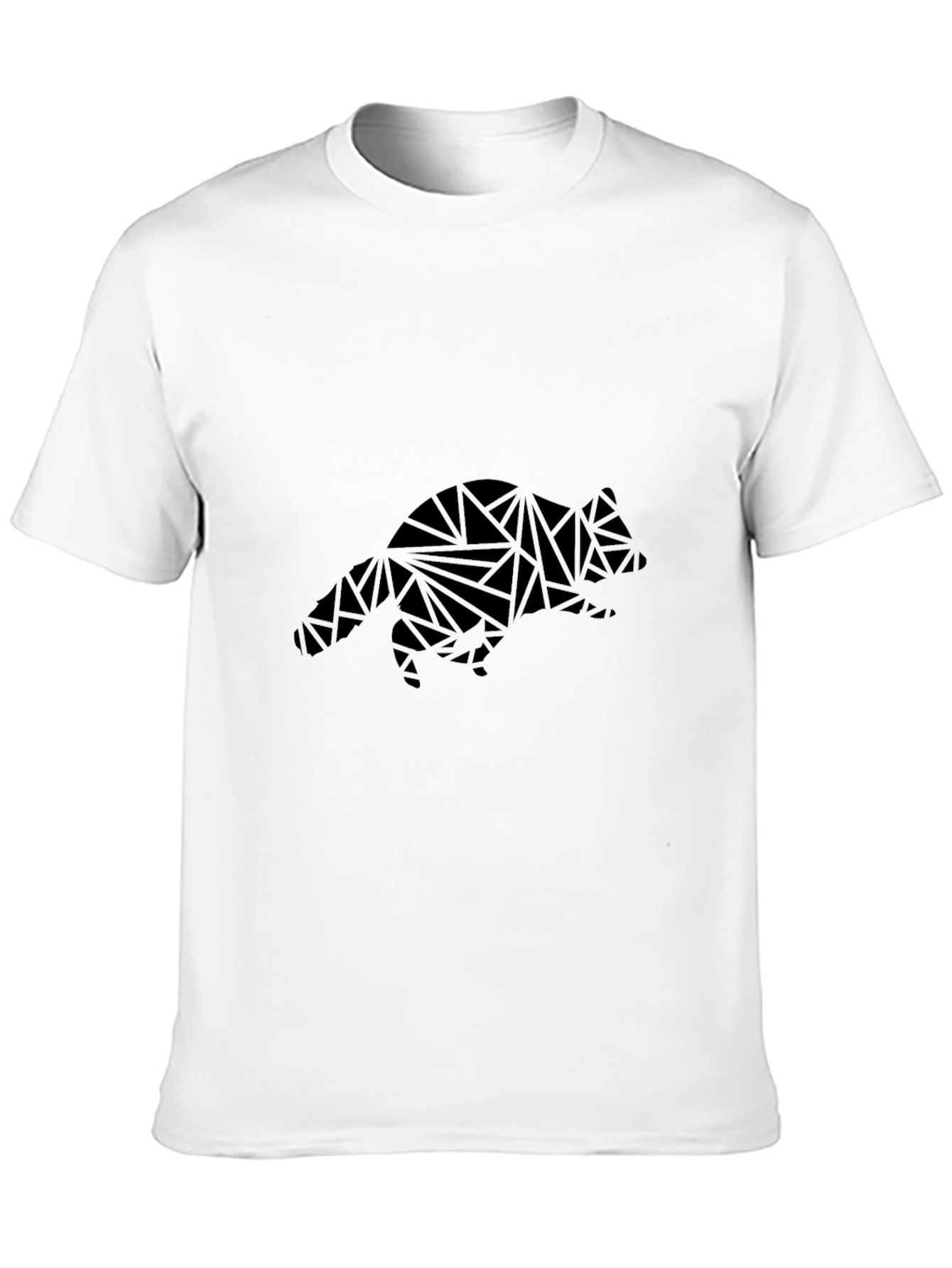 Geometric Fox Graphic Black T-Shirt