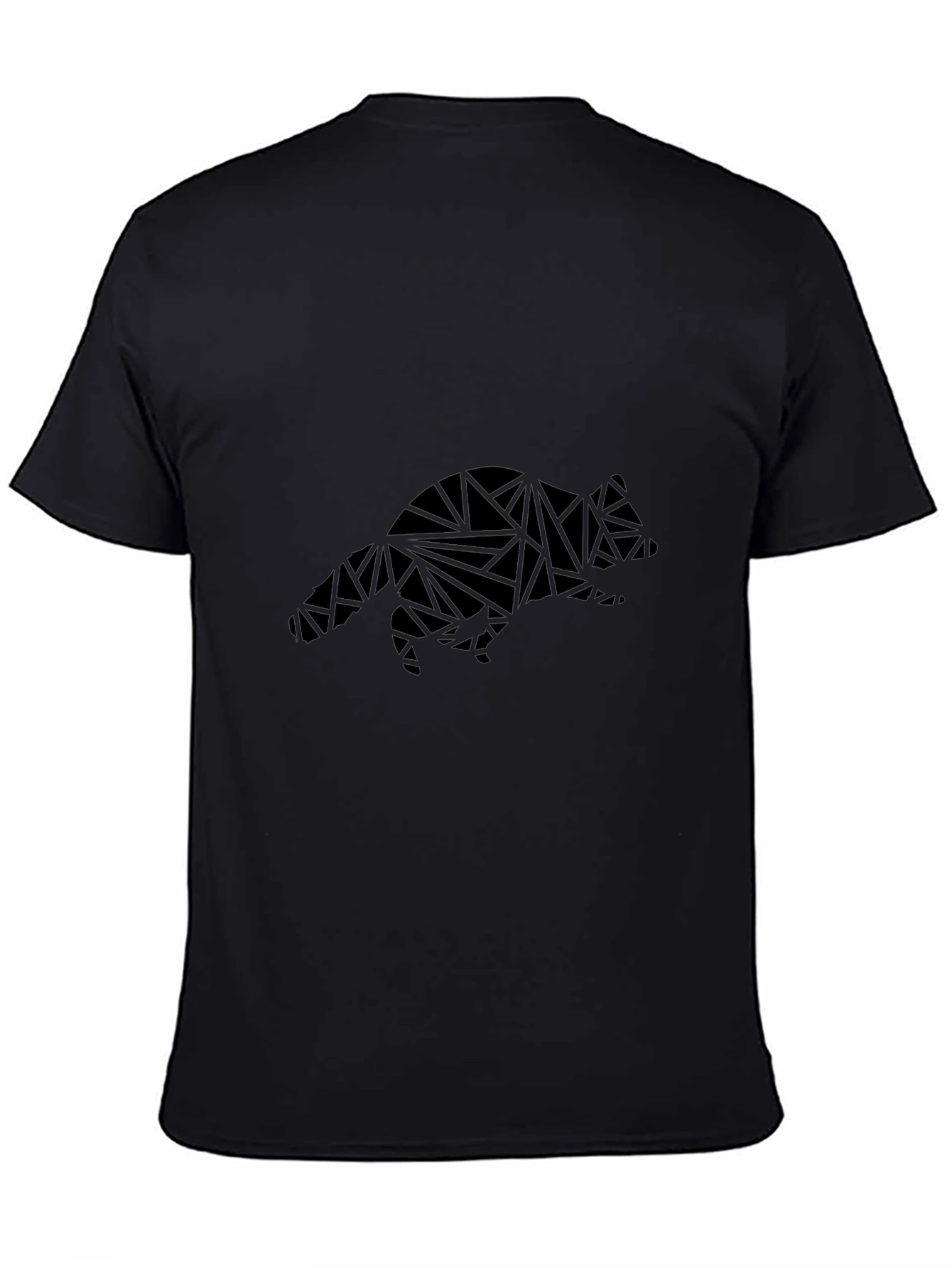 Geometric Fox Graphic Black T-Shirt