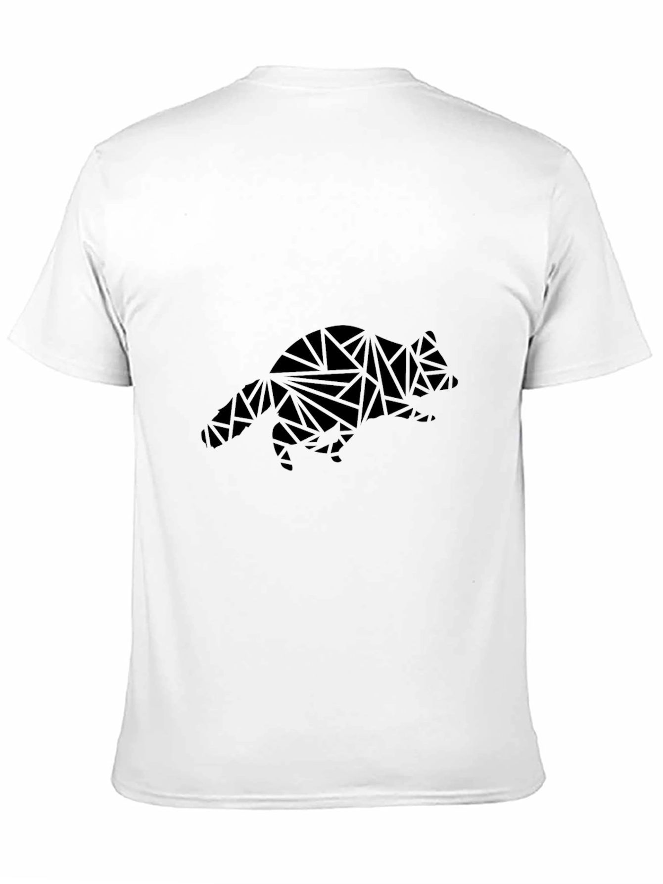 Geometric Fox Graphic Black T-Shirt