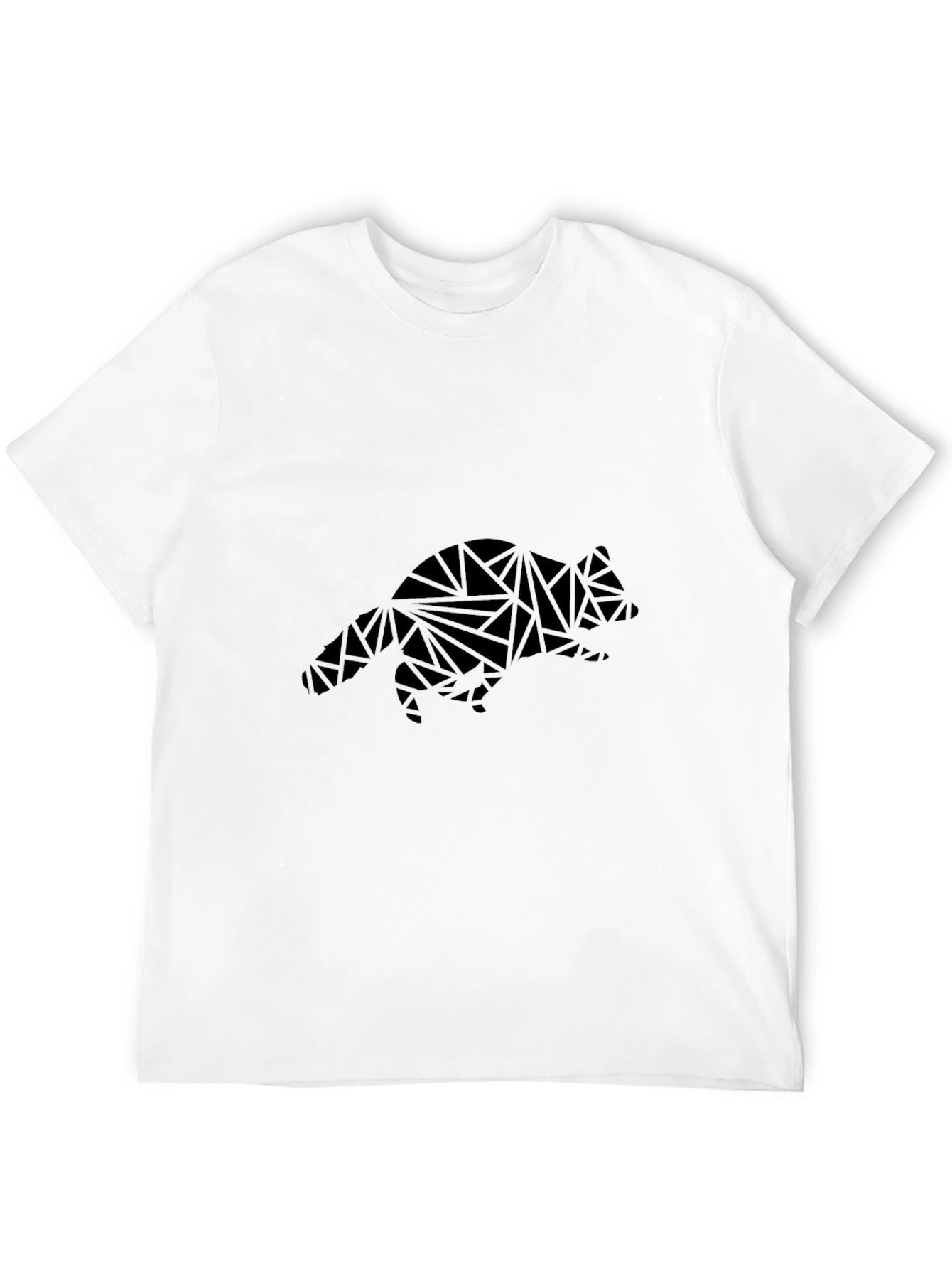 Geometric Fox Graphic Black T-Shirt