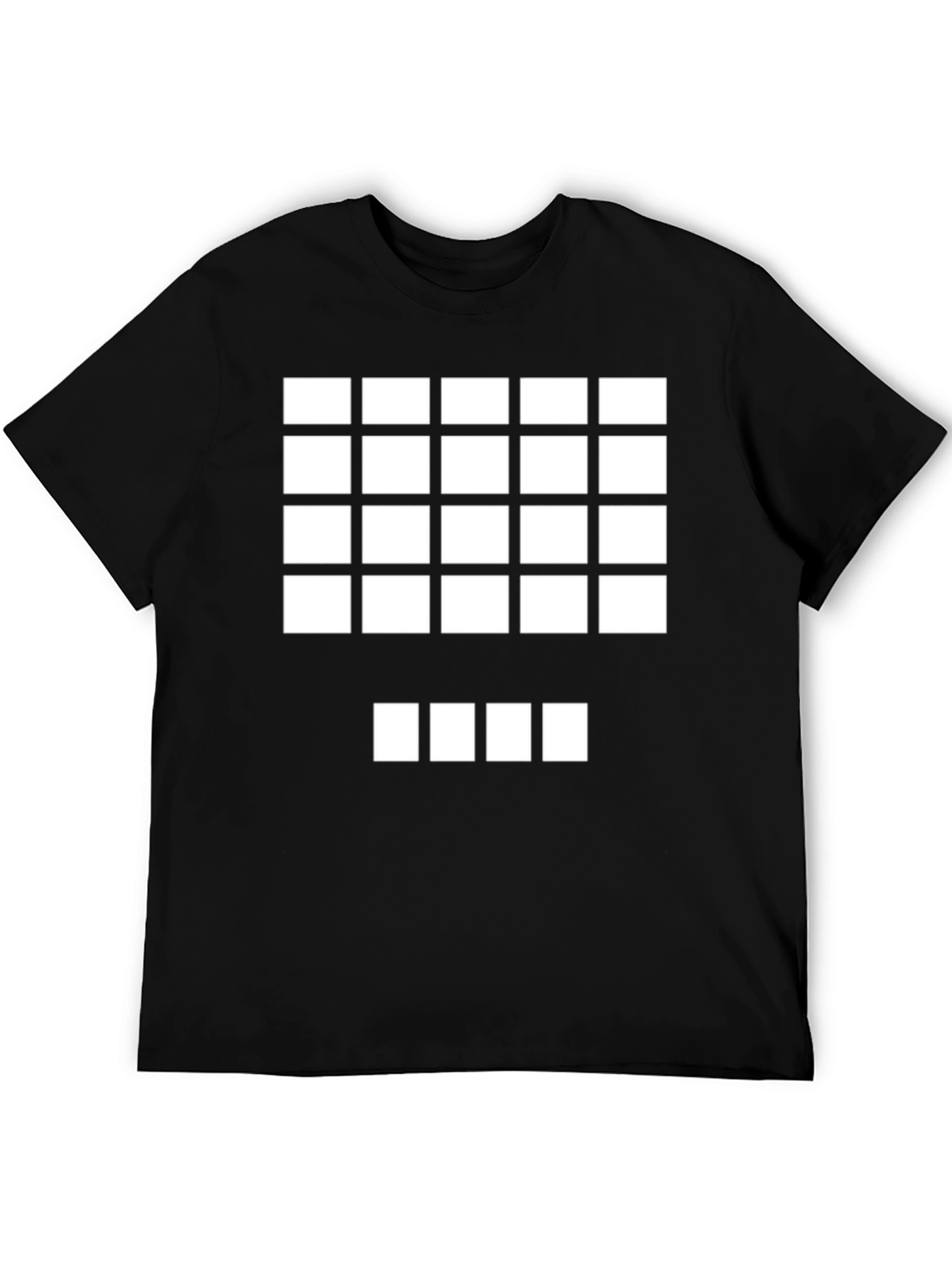 Pixel Grid Graphic Tee - Minimalist Design